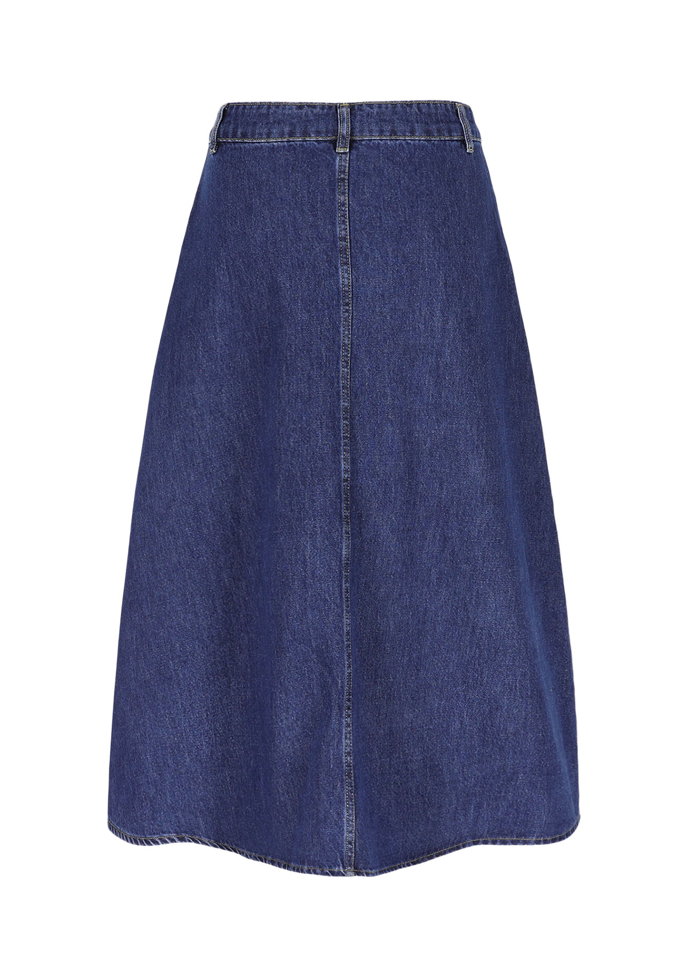 Uitlopende midi-jeansrok - DARK BLUE - 07101381_0501