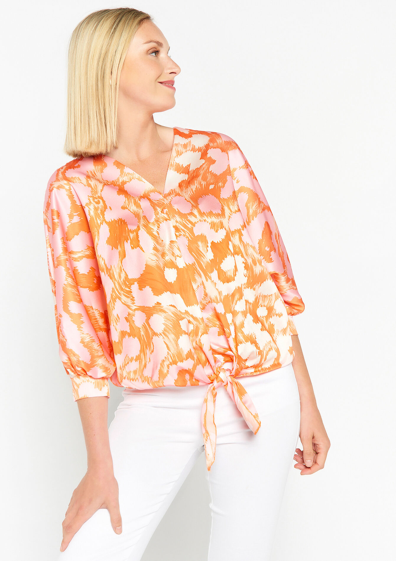 Blouse met vleermuismouwen, Blouse met vleermuismouwen - CORAL BRIGHT - 05702268_2007