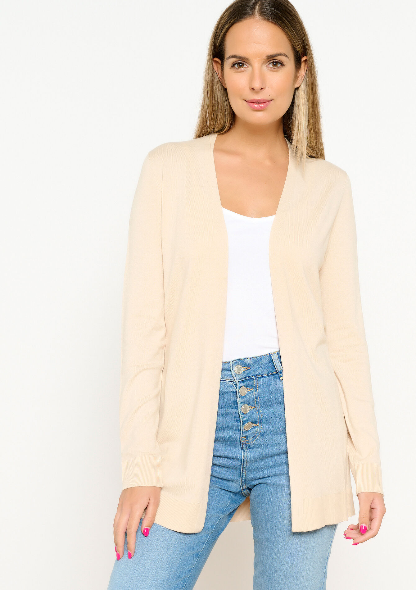 Cardigan long, Cardigan long - LT BEIGE - 04101084_2527