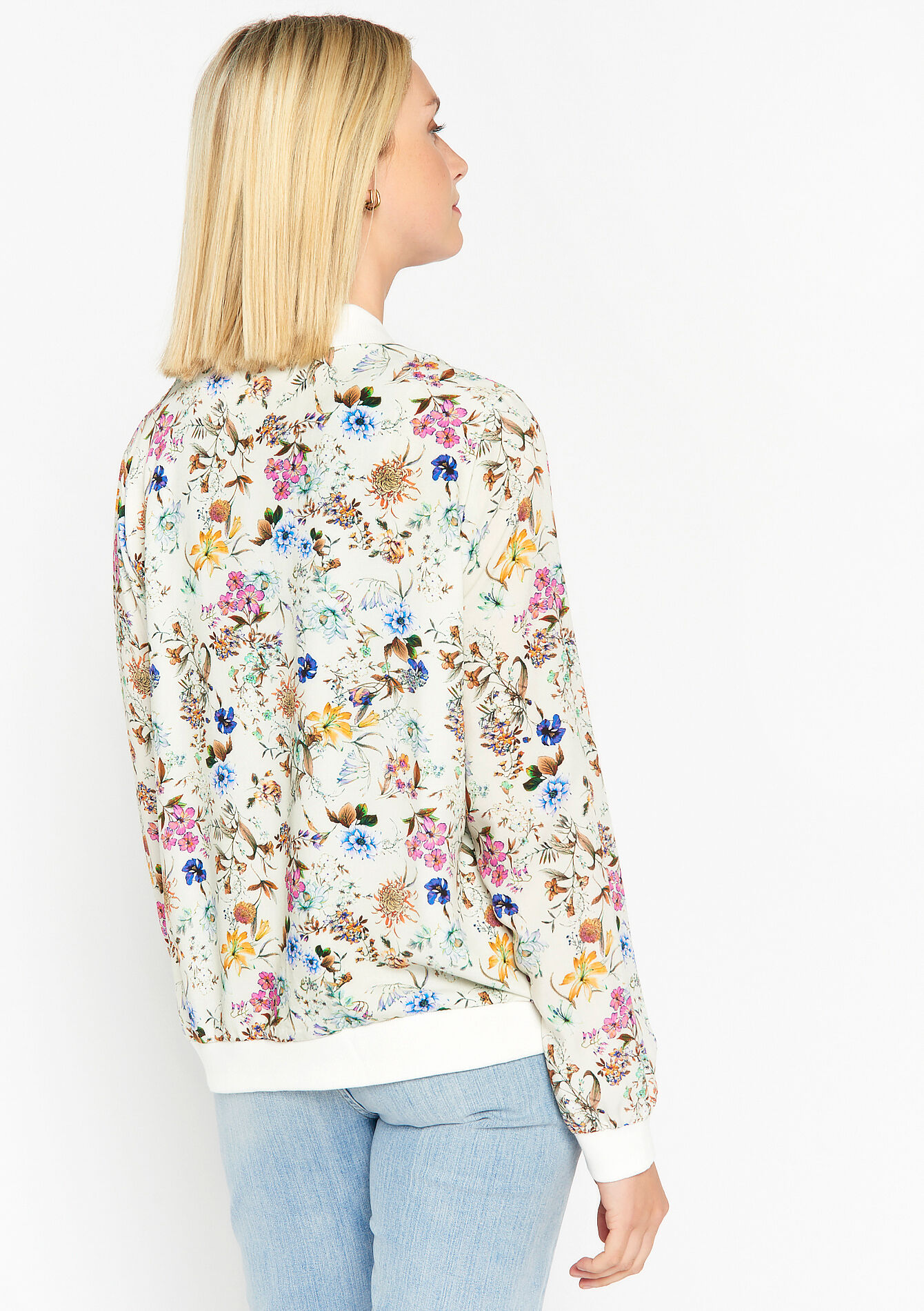 Fluïde bloemenjasje - OFFWHITE - 09100797_1001