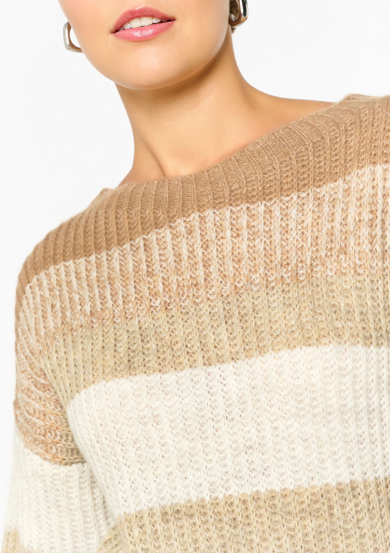 Trui met colourblock, Trui met colourblock - TAUPE - 04006682_1021