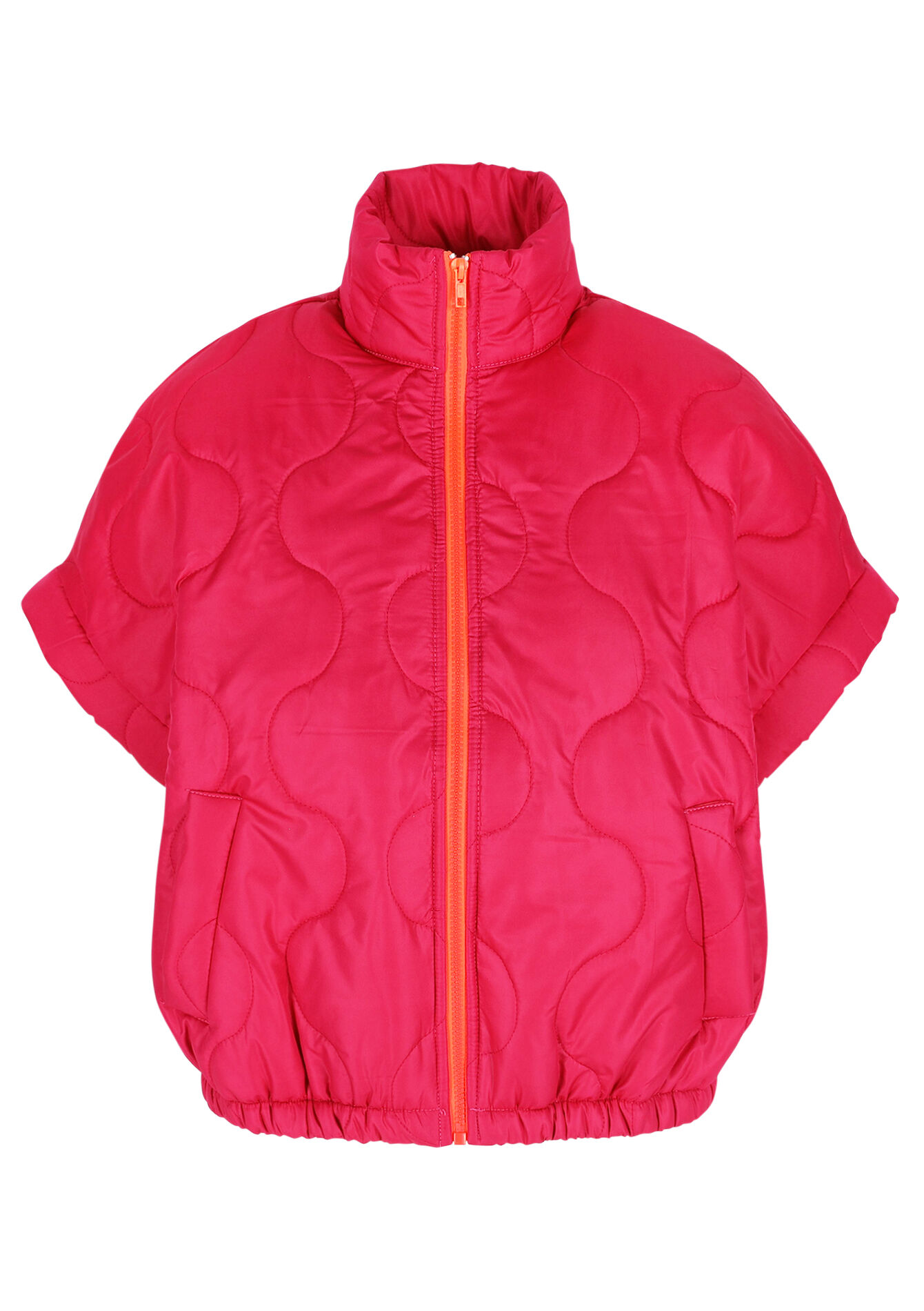 Mouwloze gewatteerde jas, Mouwloze gewatteerde jas - FUCHSIA - 09001491_5626