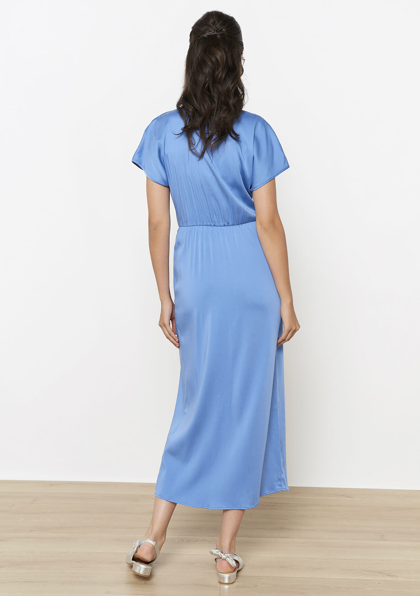 Robe midi portefeuille, Robe midi portefeuille - BLUE PASTEL - 08104029_3003