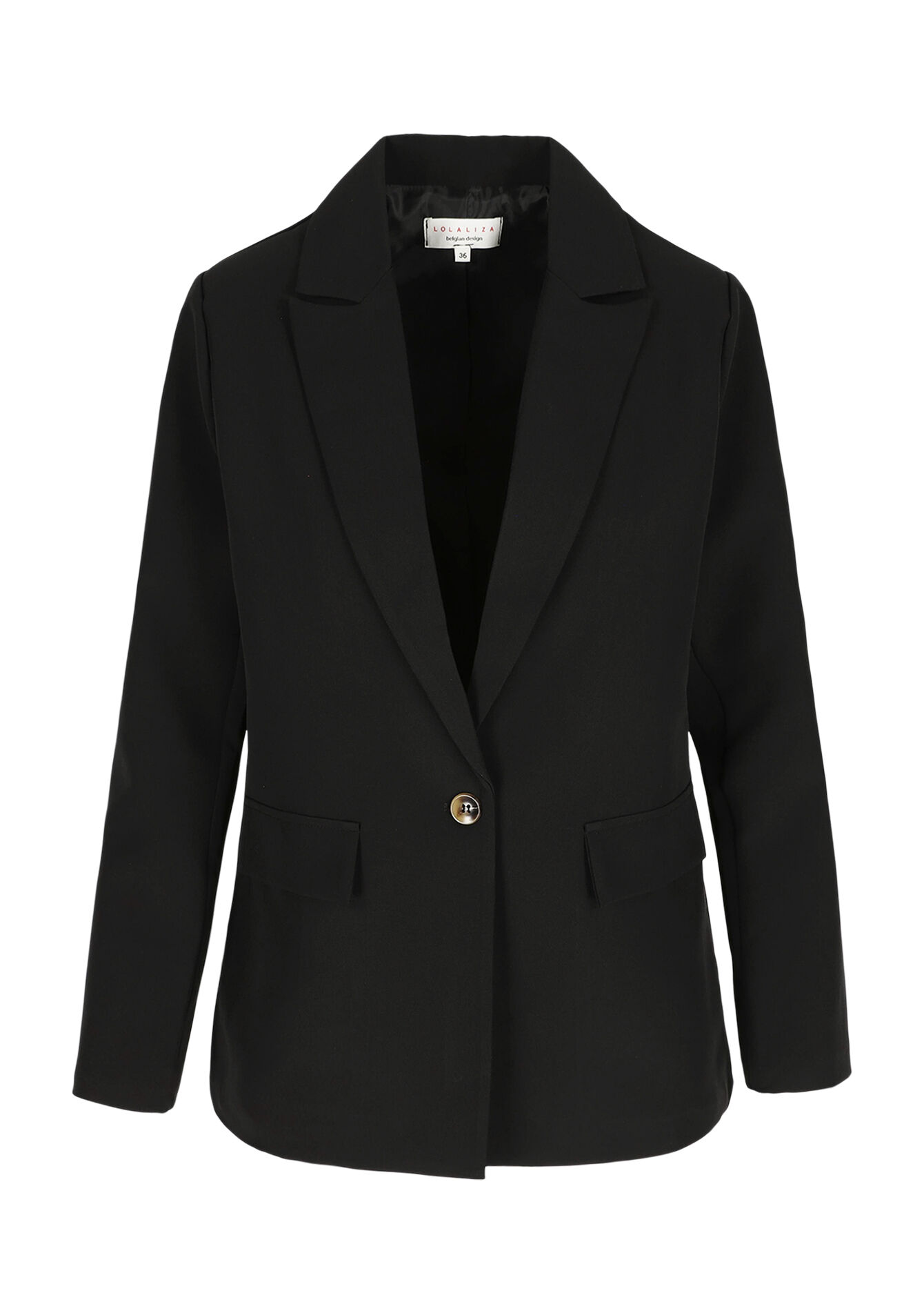 Getailleerde blazer met knoop, Getailleerde blazer met knoop - BLACK - 09101088_1119