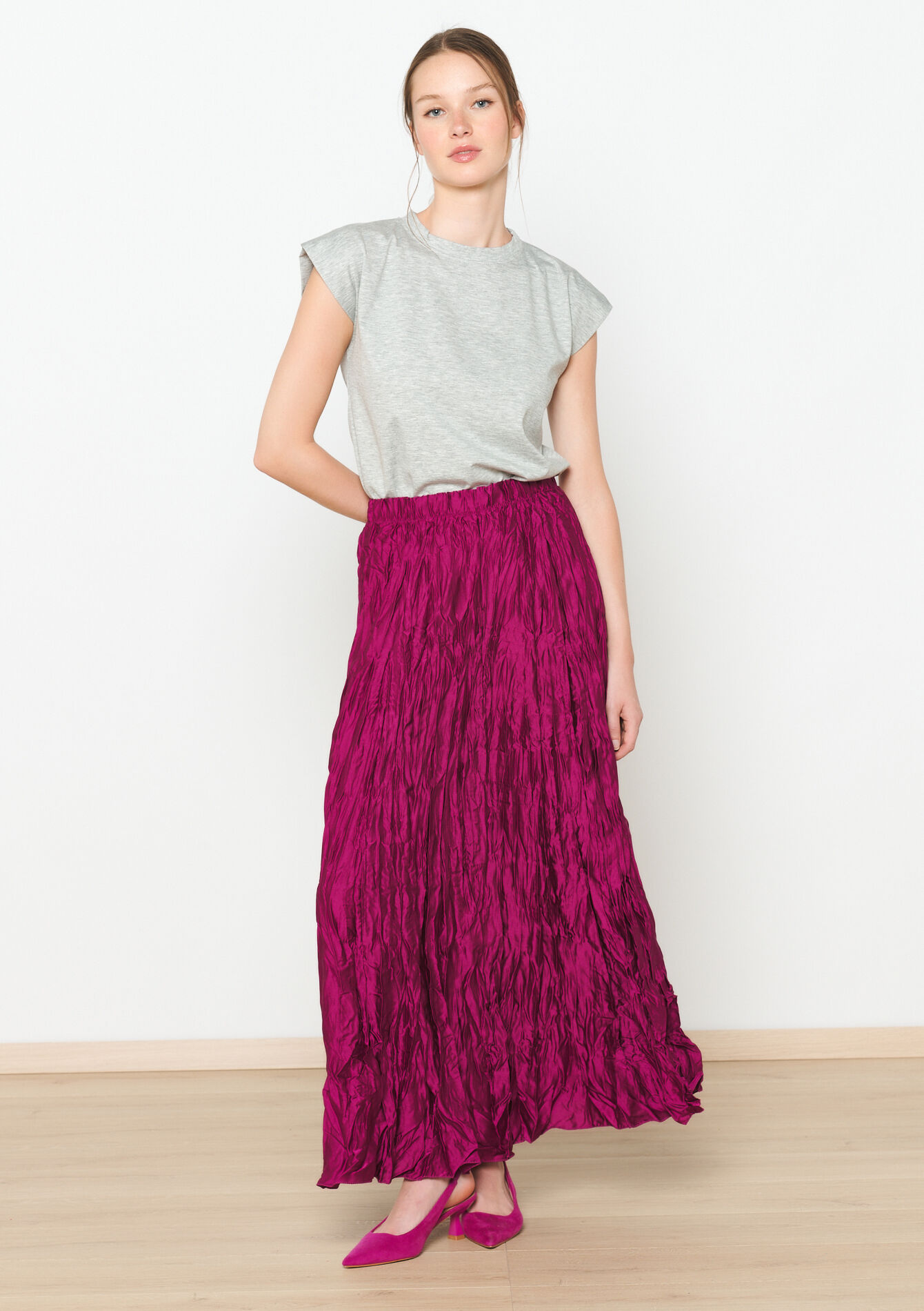 Satijnen maxirok - PURPLE - 07101257_5902