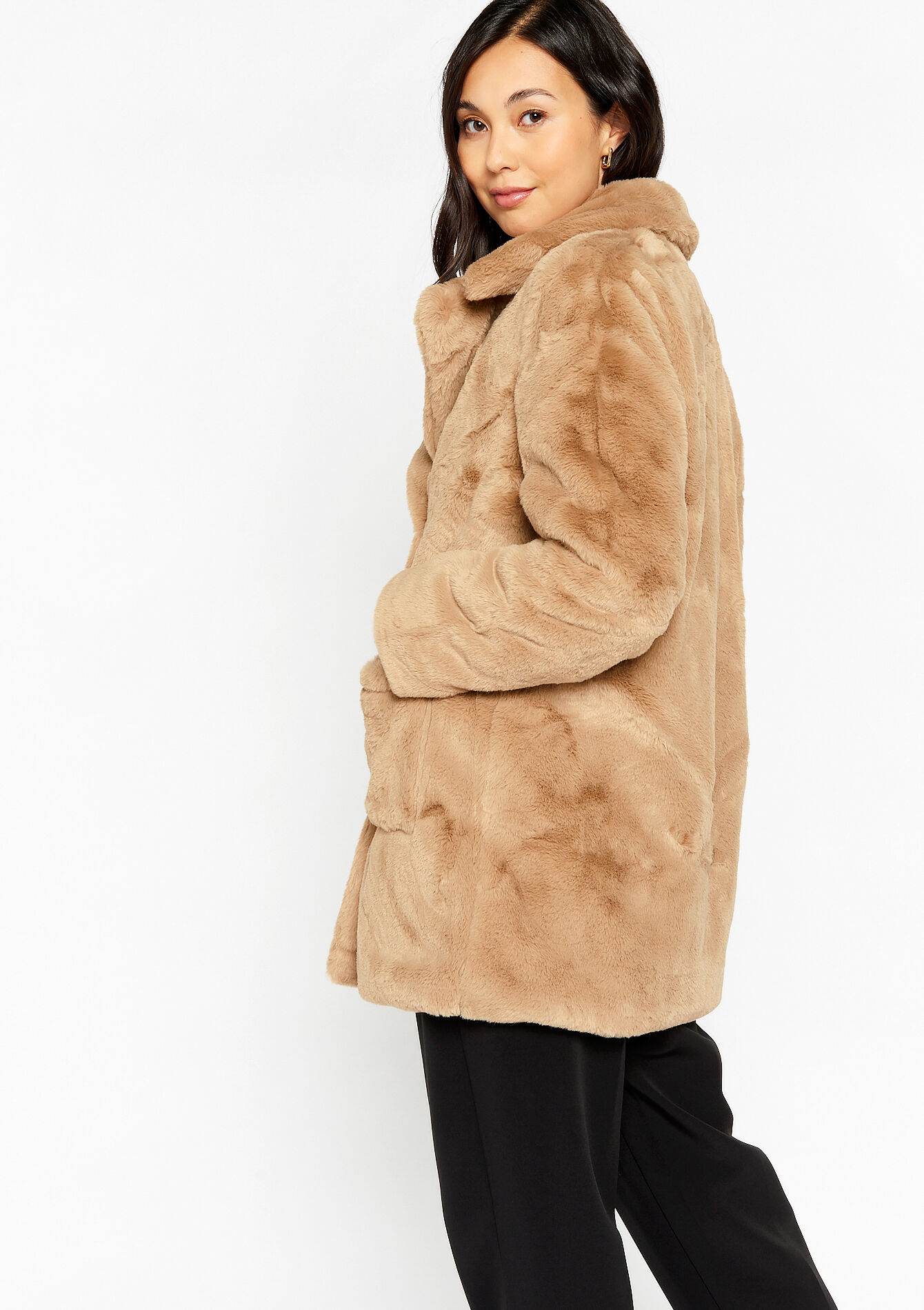 Veste en fausse fourrure, Veste en fausse fourrure - CAMEL BEIGE - 23000609_1132