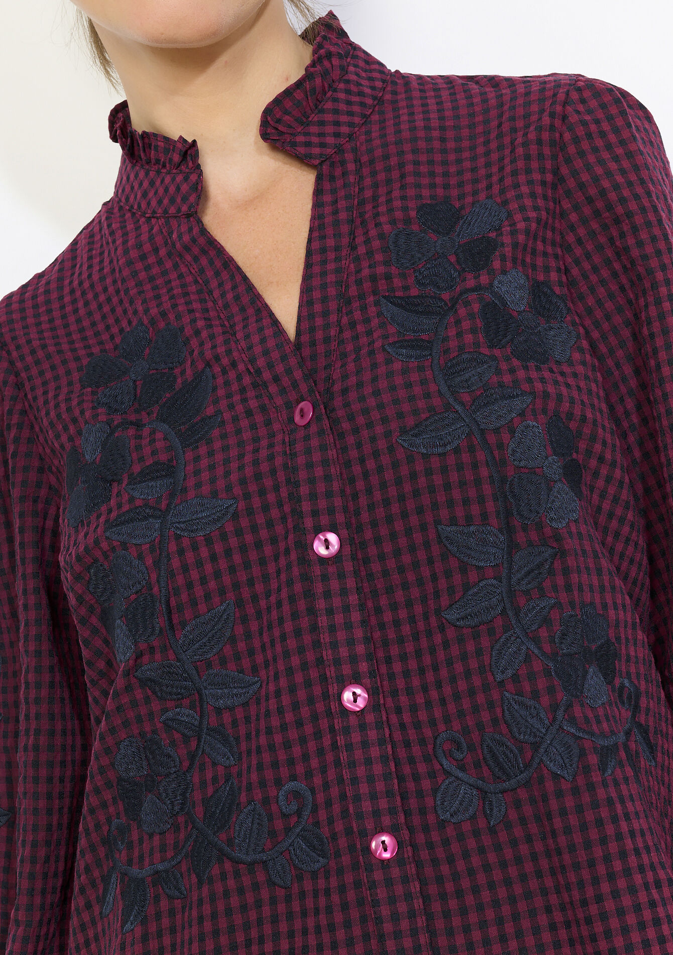 Robe courte à carreaux, Robe courte à carreaux - BORDEAUX WINE - 08104249_5514