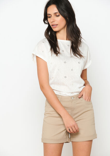 Normal-waisted shorts - TAUPE - 06100569_1021