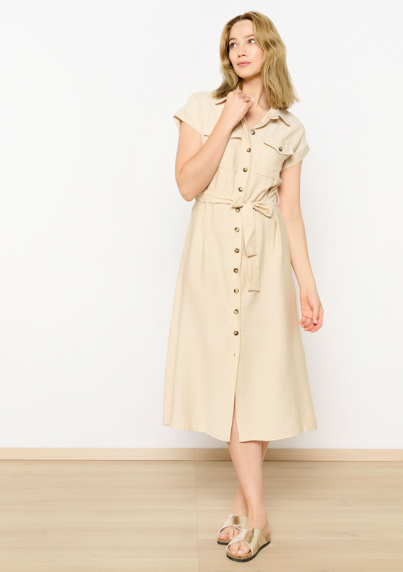 Hemdjurk in safaristijl, Hemdjurk in safaristijl - LT BEIGE - 08103677_2527