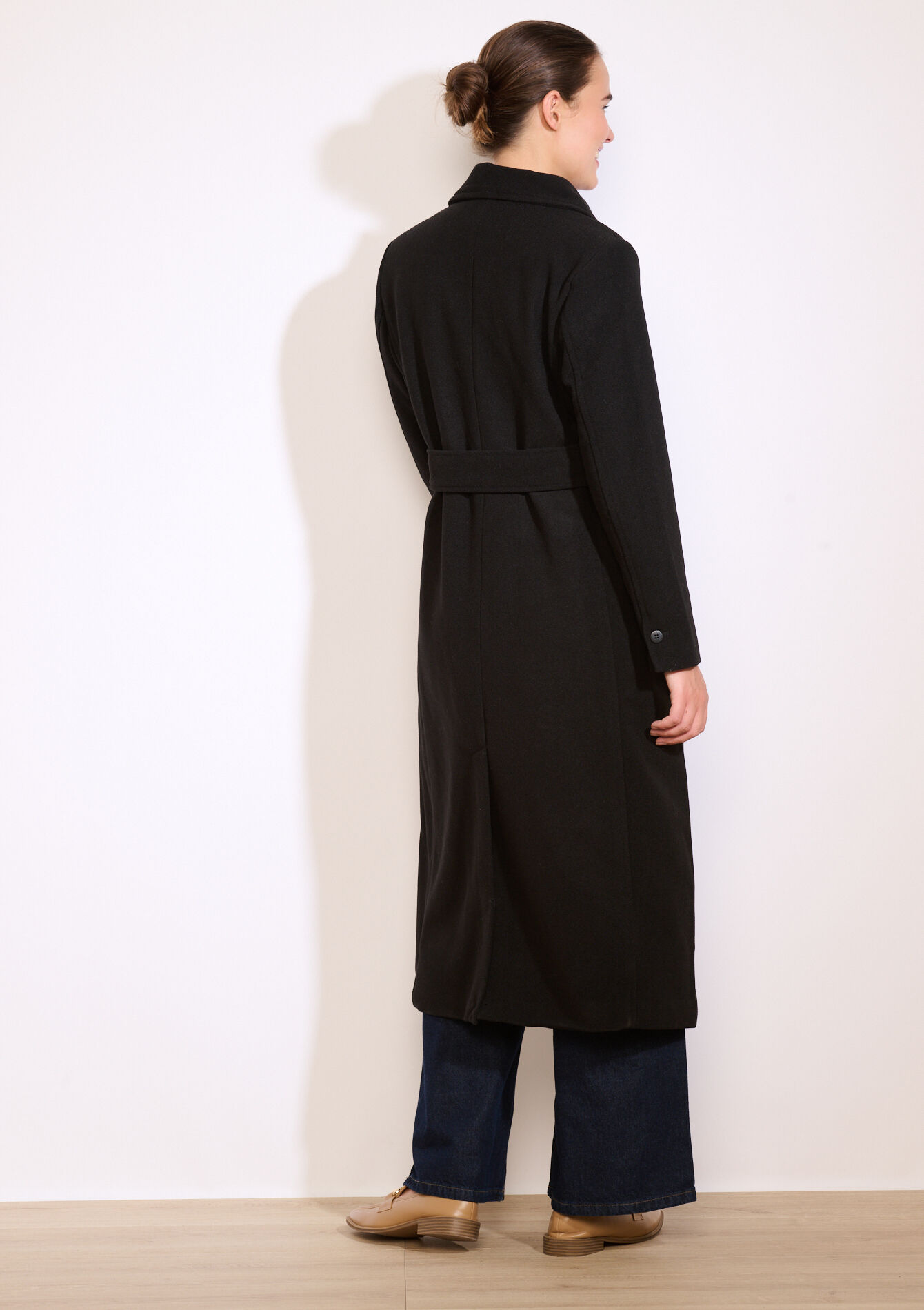 Manteau long croisé ceinturé - BLACK - 23000750_1119