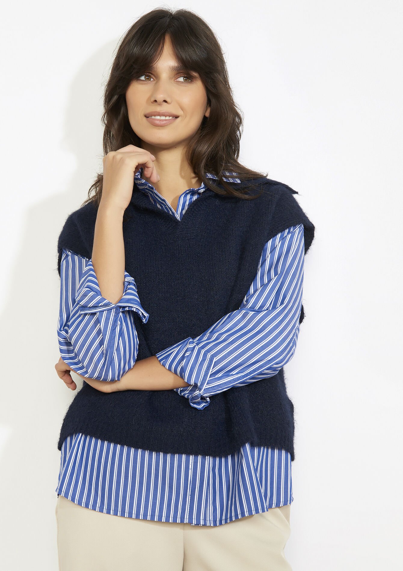 Débardeur col polo sans manches, Débardeur col polo sans manches, , back