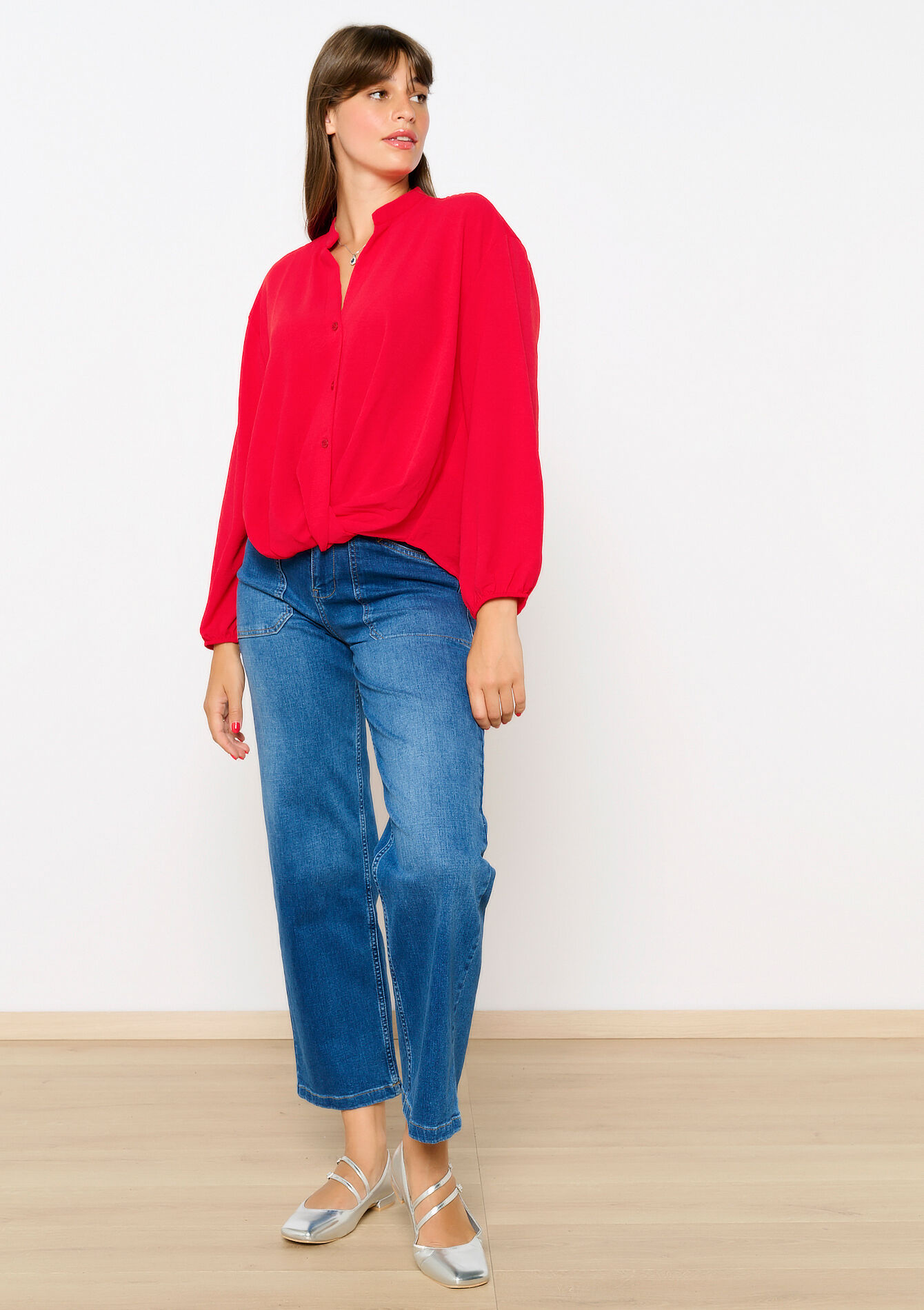 Chemise à col tunisien, Chemise à col tunisien - RED LOLLIPOP - 05702643_5301