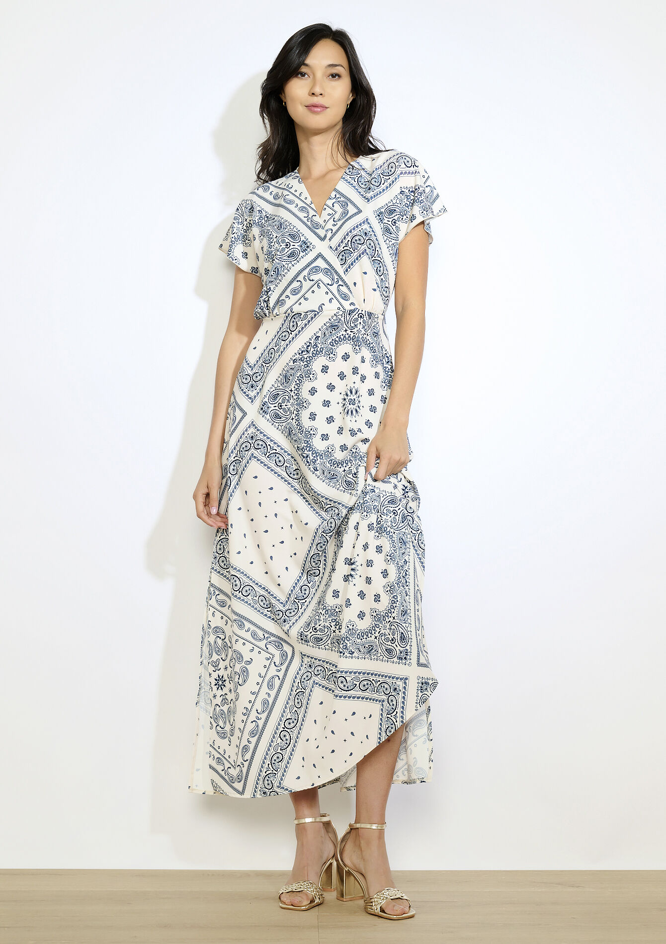Maxi-jurk met print  - VANILLA WHITE - 08104236_1013