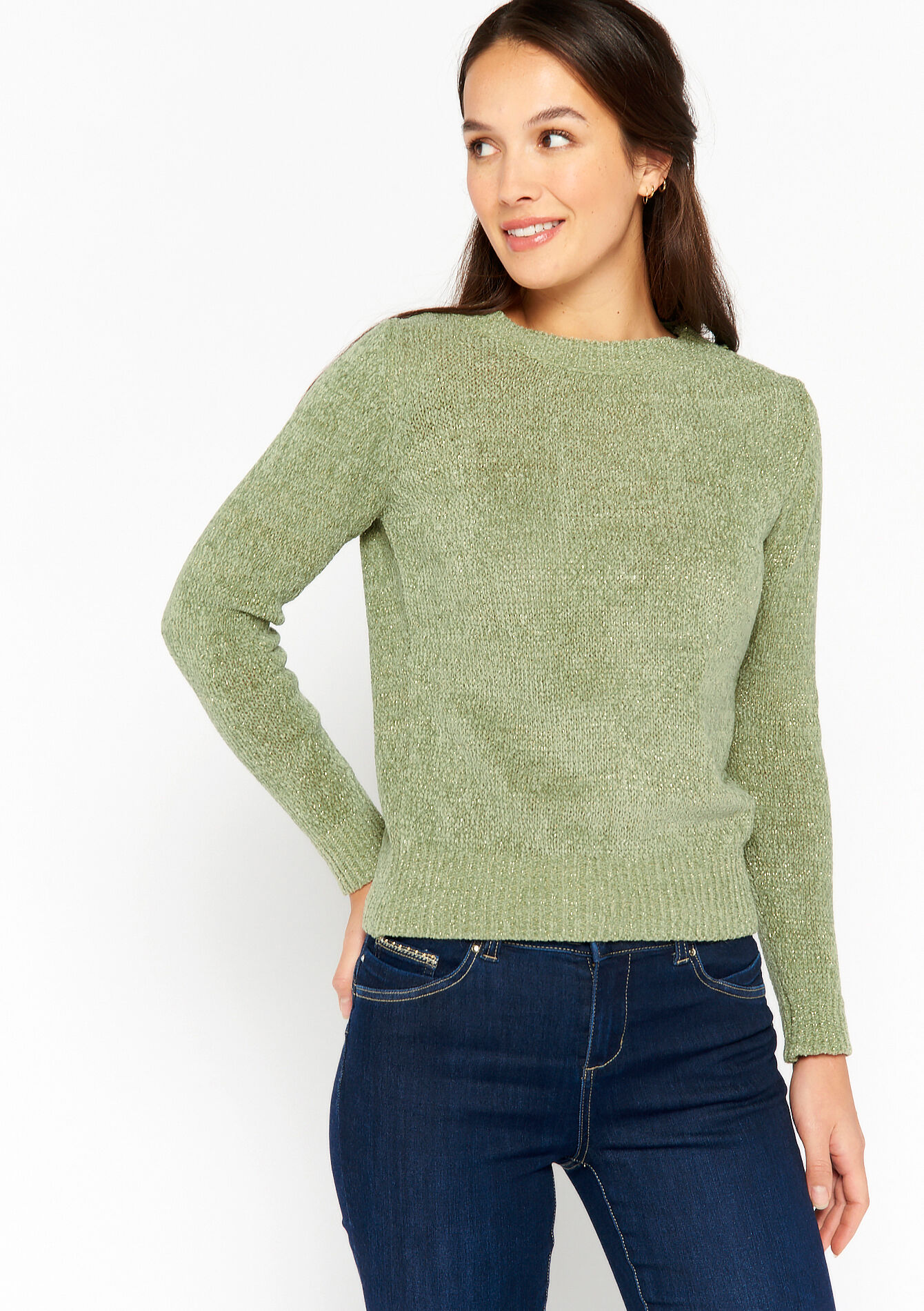 Cropped pullover, Cropped pullover - KHAKI FADED - 04006091_4326