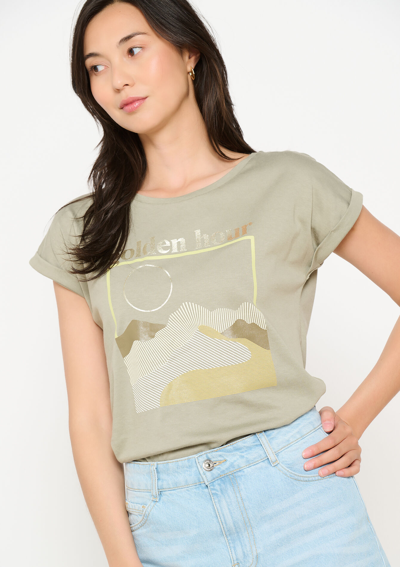 Graphic gold tee - OPTICAL WHITE - 02301732