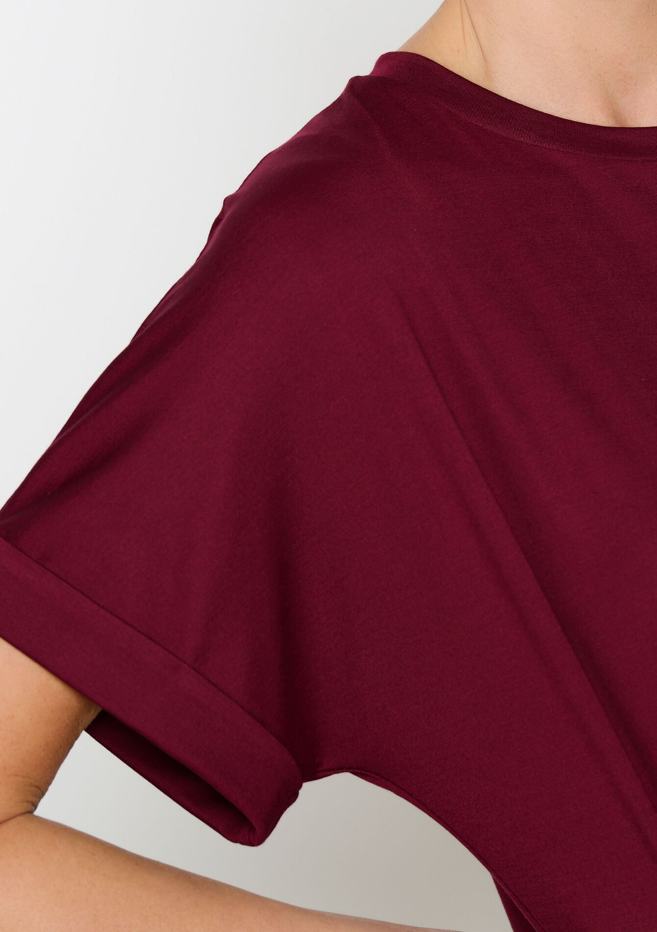 Maxi T-shirtjurk - BORDEAUX WINE - 08103825_5514