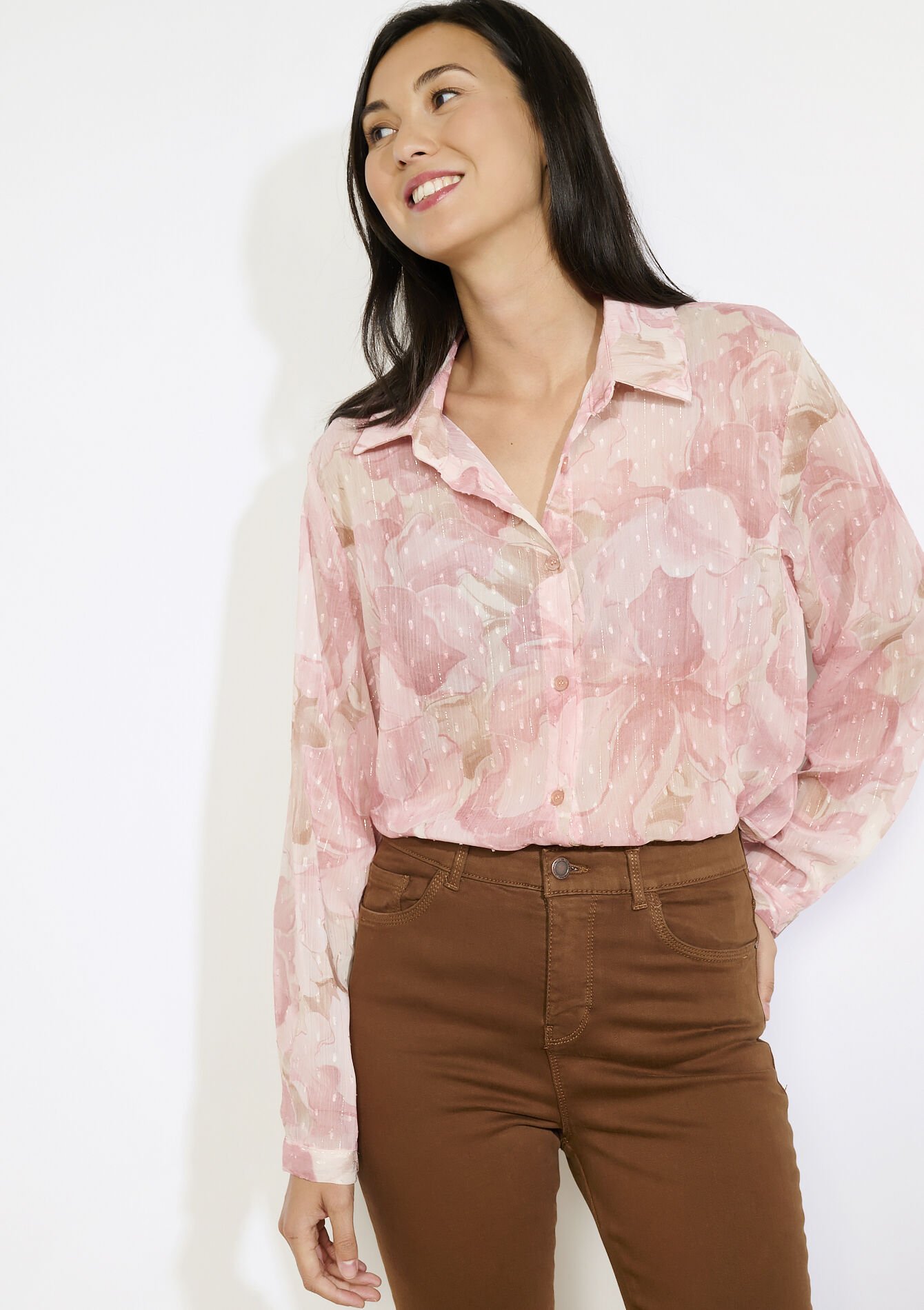 Luchtige bloemenblouse - COSMETIC PINK - 05702933_5733