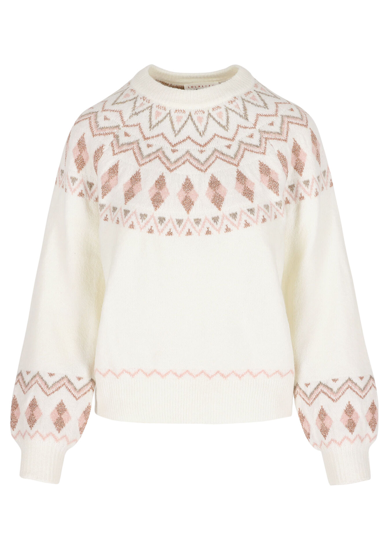 Grafische trui met jacquard - VANILLA WHITE - 04006957_1013