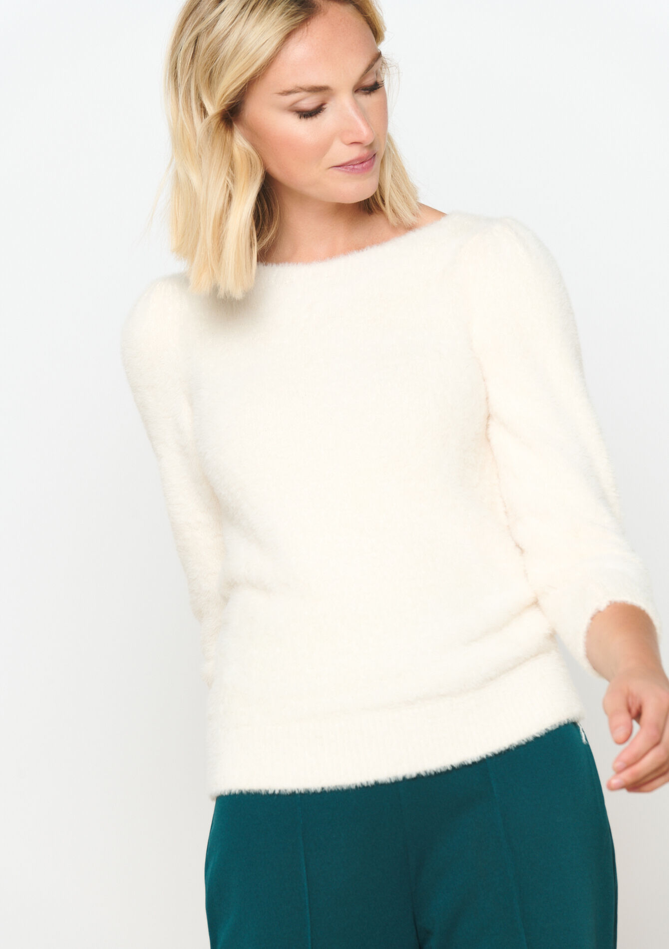 Eyelash pullover - BLACK - 04006362