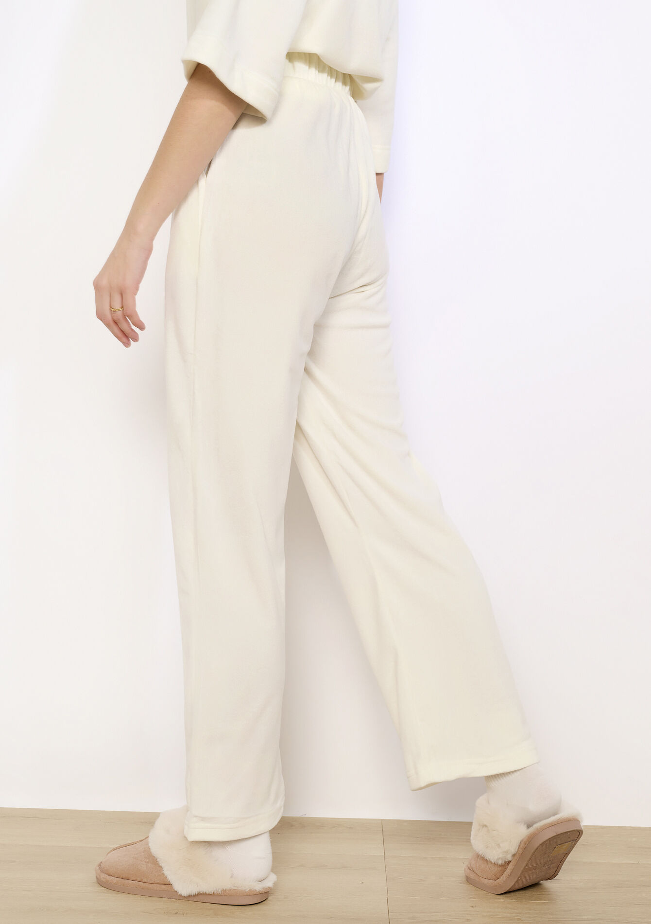 Pantalon large en velours, Pantalon large en velours - OFFWHITE - 15100387_1001