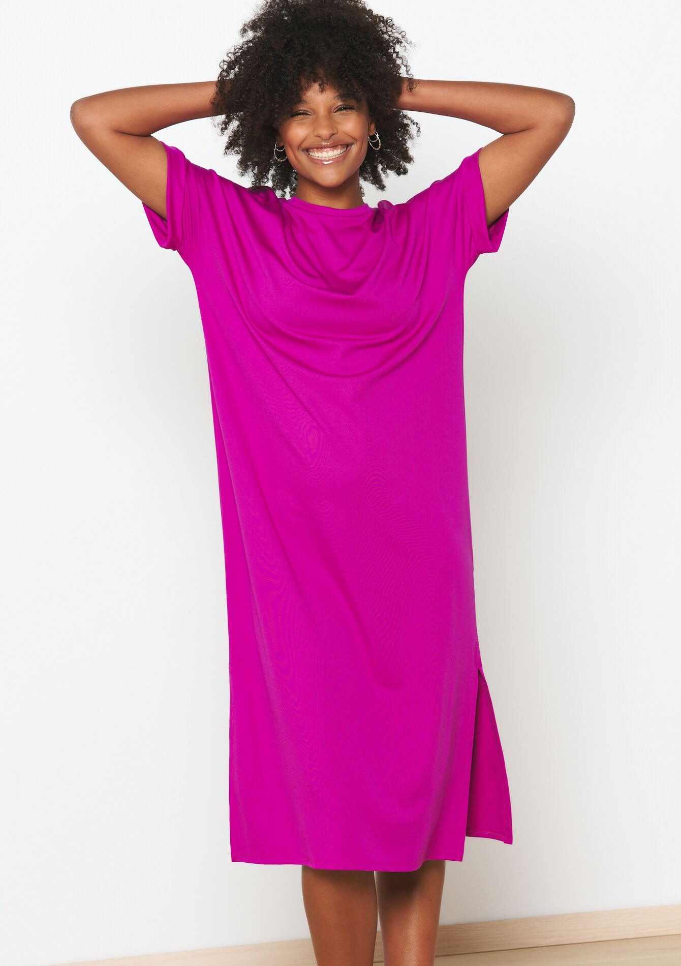 T-shirt jurk met ronde hals - VIOLINE - 08103720_2576