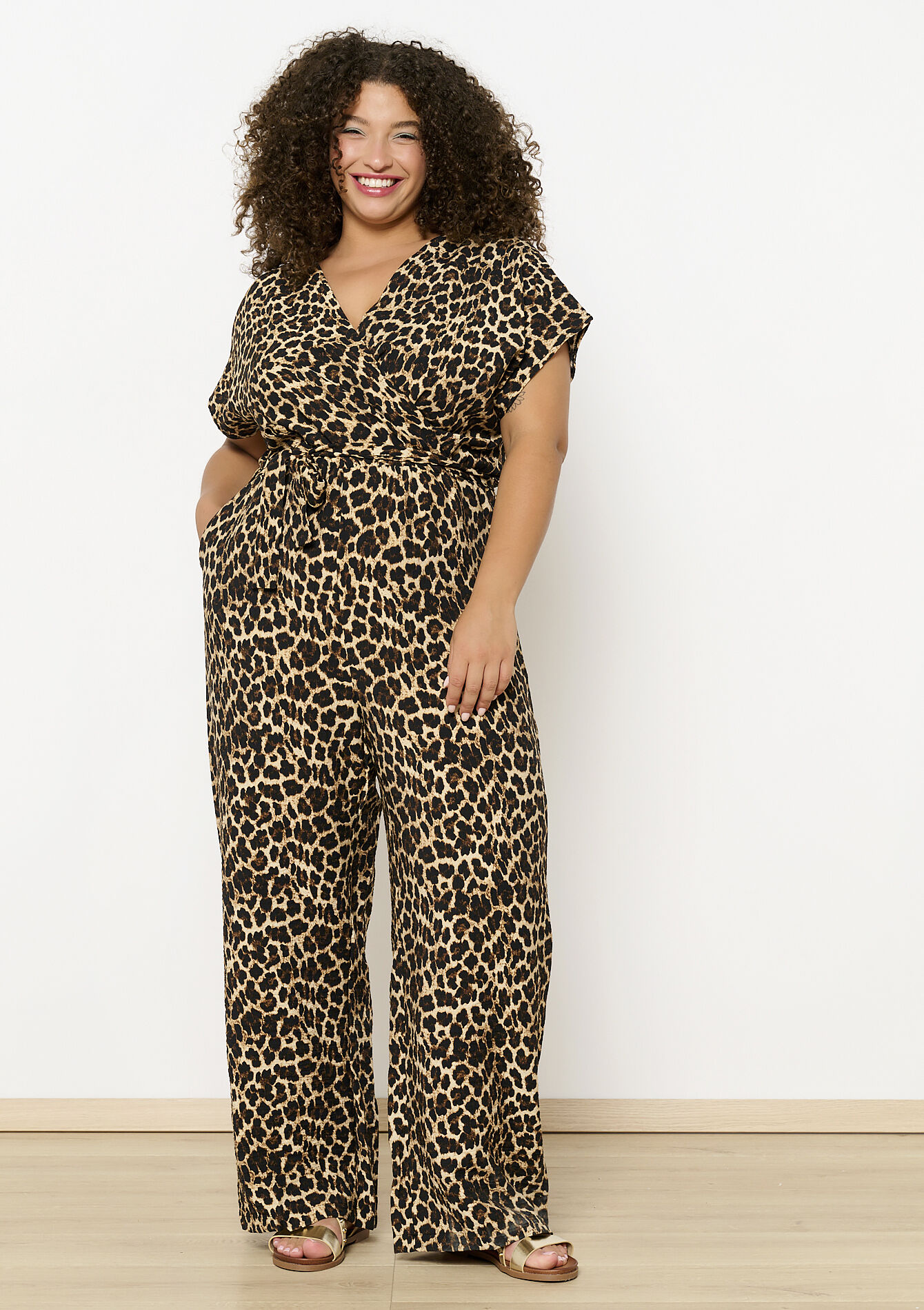 Leopard print jumpsuit, Leopard print jumpsuit - LIGHT CAMEL - 1128797