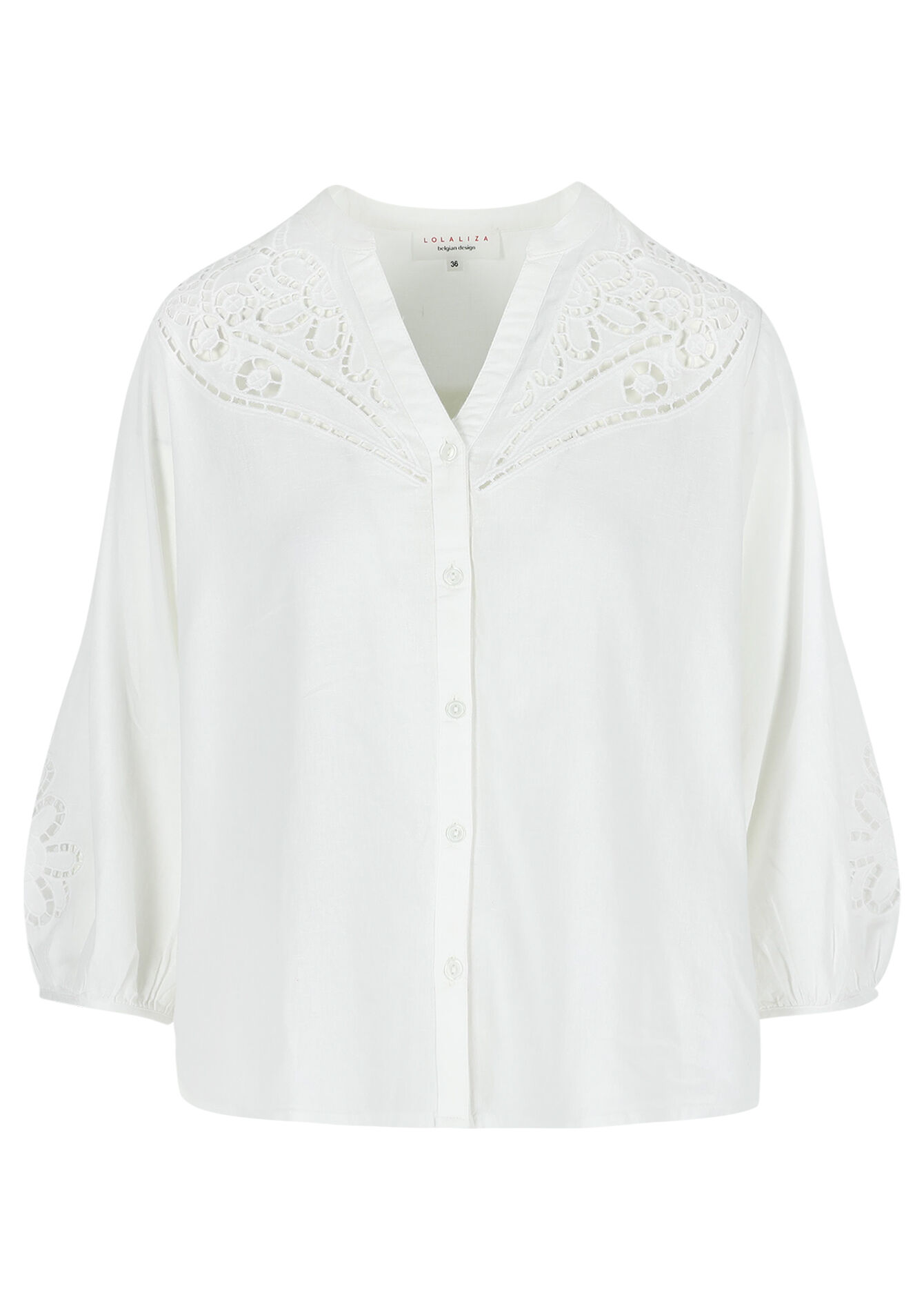 Kort hemd met cut-outs, Kort hemd met cut-outs - OPTICAL WHITE - 05702676_1019