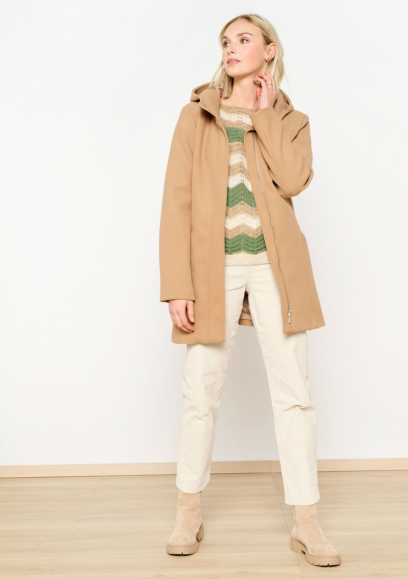 Duffeljas met capuchon, Duffeljas met capuchon - LIGHT CAMEL - 23000657_3814