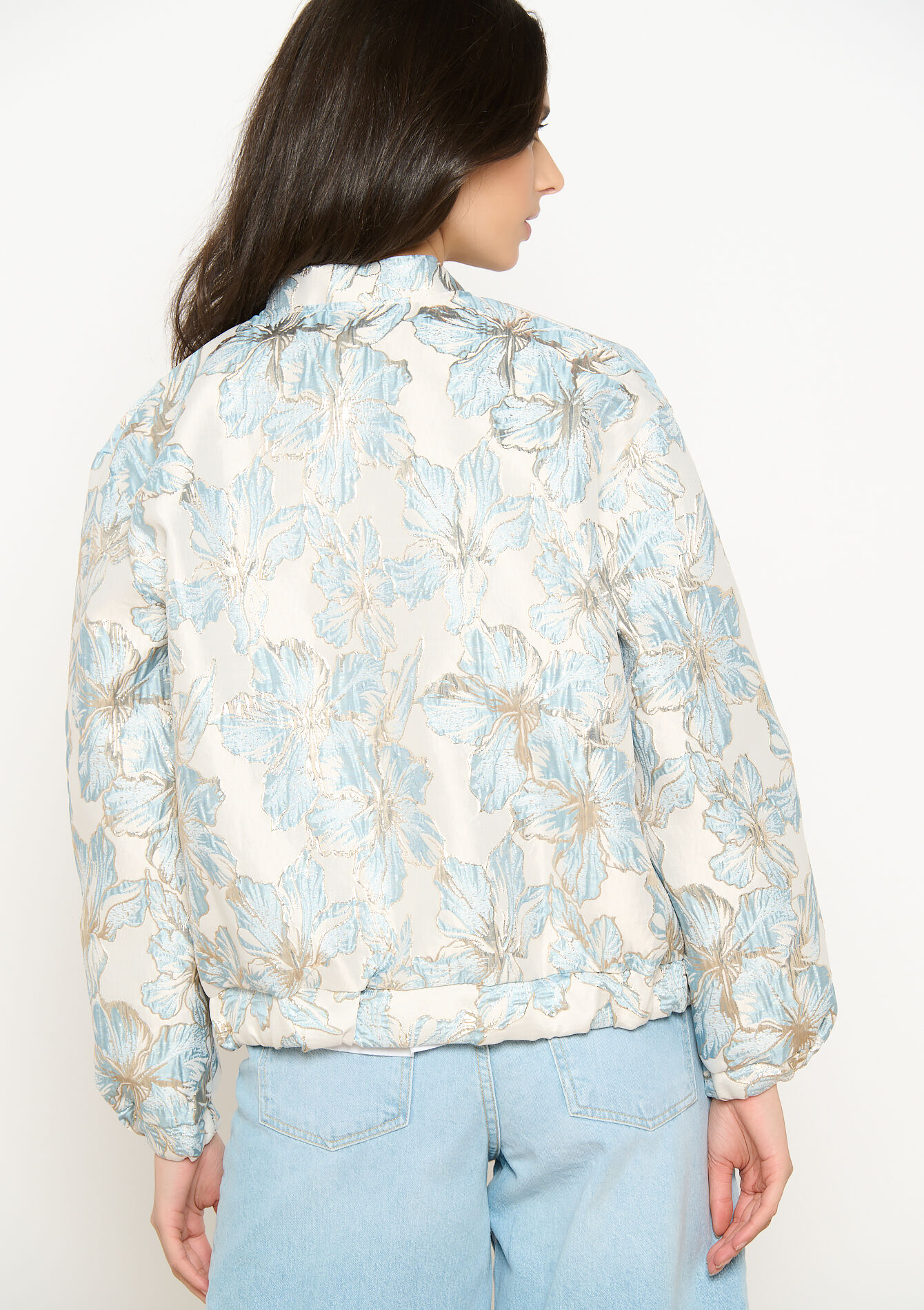 Veste en jacquard floral, Veste en jacquard floral - BLUE PASTEL - 09101069_3003