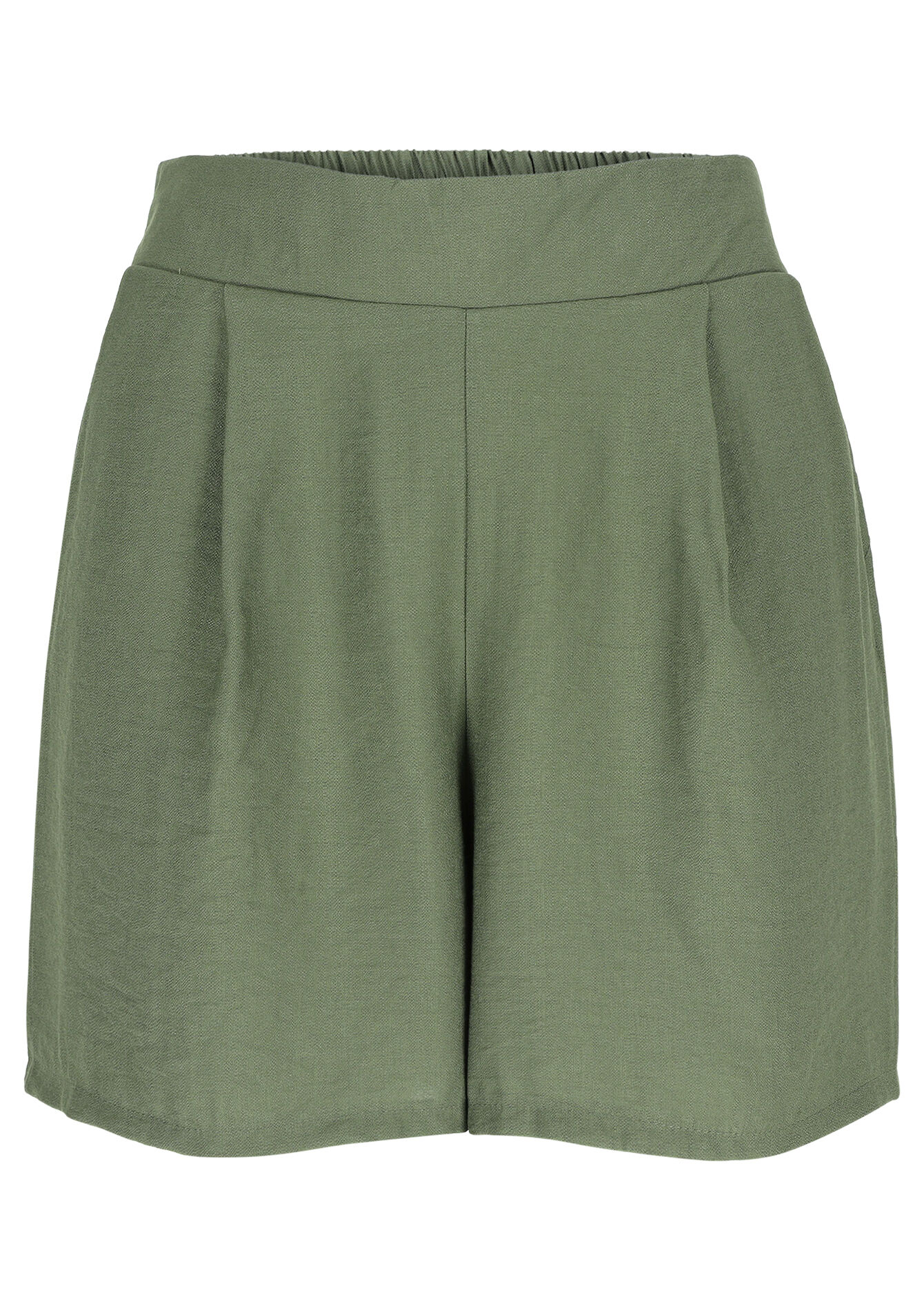 Short met linnen look, Short met linnen look - KHAKI MED - 06100630_4327