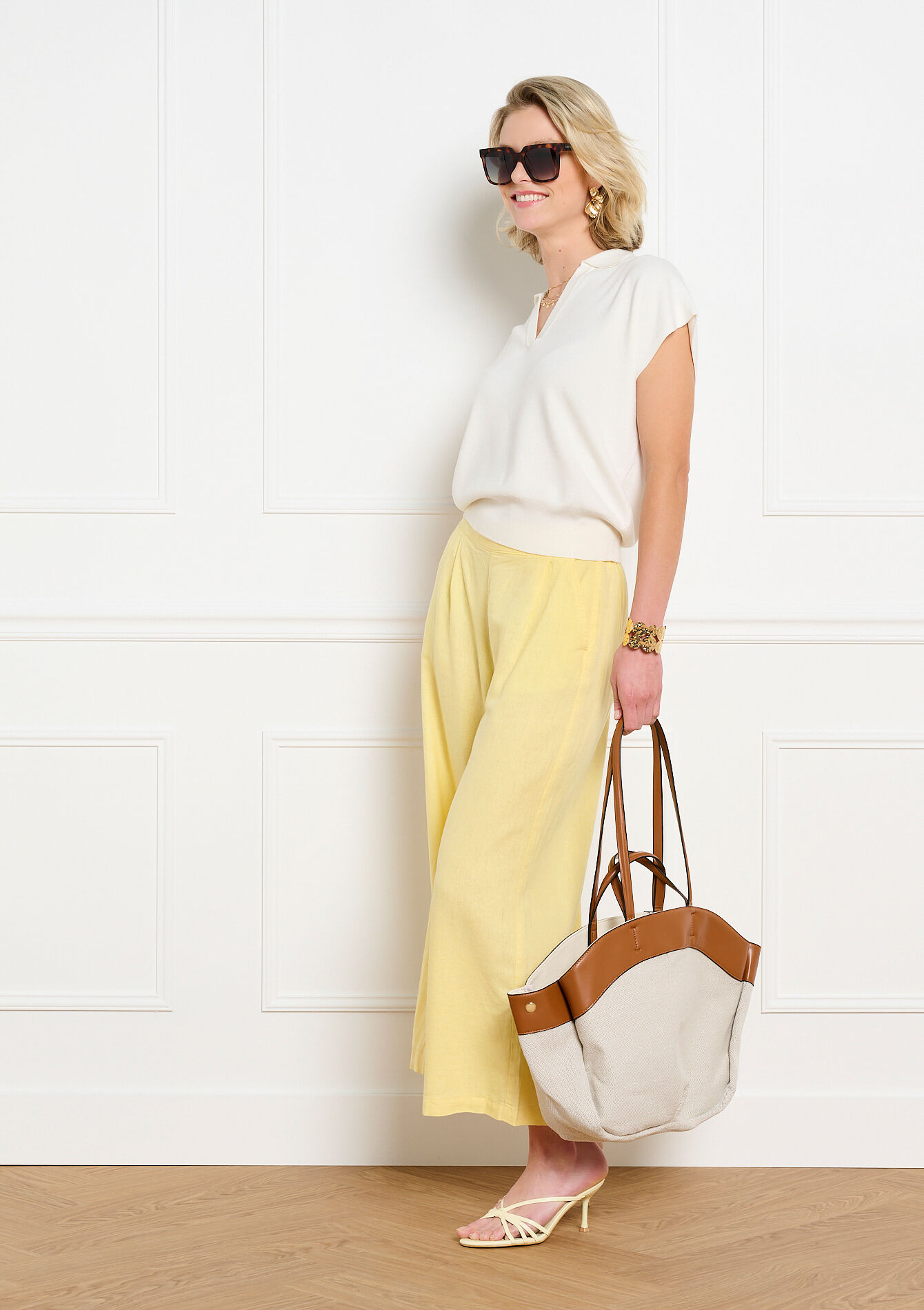 Soepele polo kraag trui - VANILLA WHITE - 04007034_1013