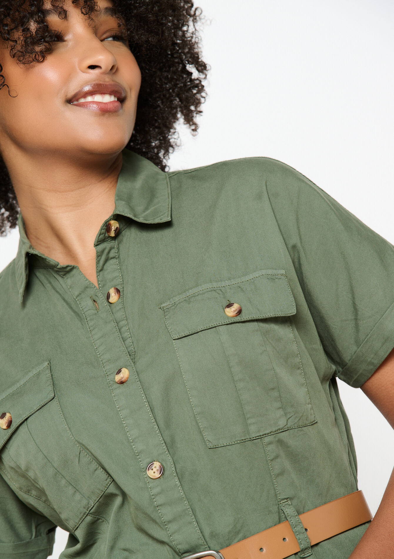 Robe-chemise cargo, Robe-chemise cargo - KHAKI MED - 1117391