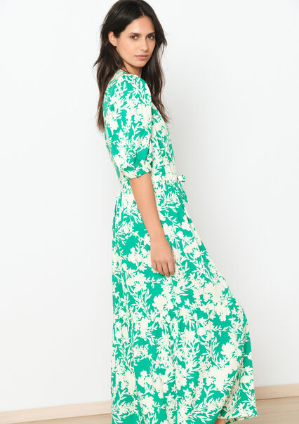 Maxi-jurk met bloemenprint - GREEN APPLE  - 08602201_1783