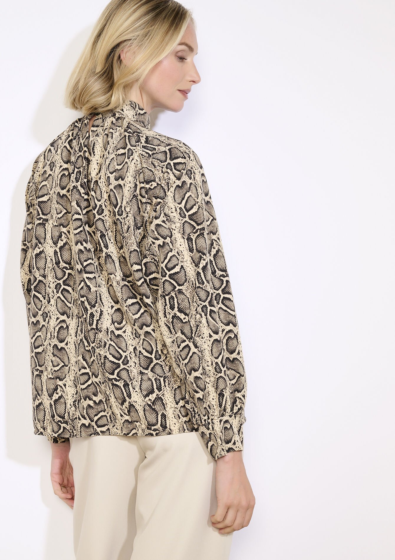 Printed fluid blouse, Printed fluid blouse - LT BEIGE - 05702989_2527