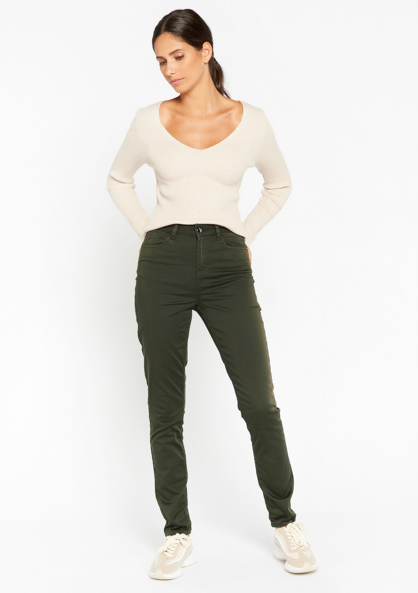 Skinny pants - KHAKI DARKY - 06004234_4208