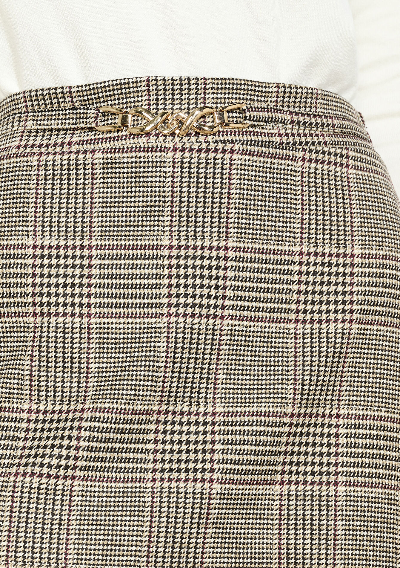 Geruite minirok - VANILLA WHITE - 07101411_1013