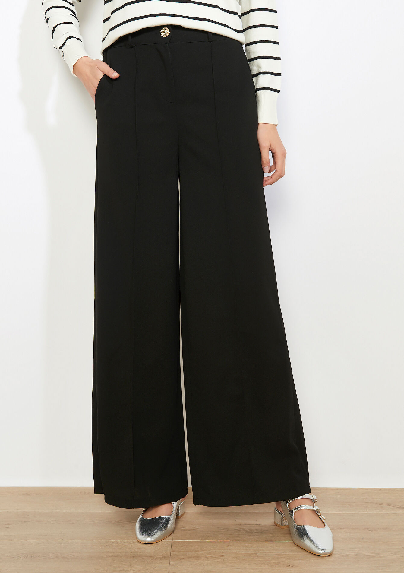 Klassieke flared broek - BLACK - 06601116_1119