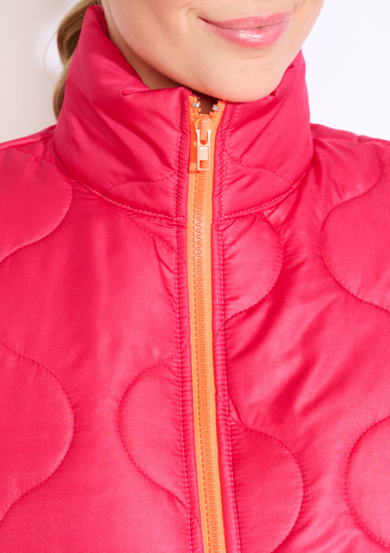 Mouwloze gewatteerde jas, Mouwloze gewatteerde jas - FUCHSIA - 09001491_5626