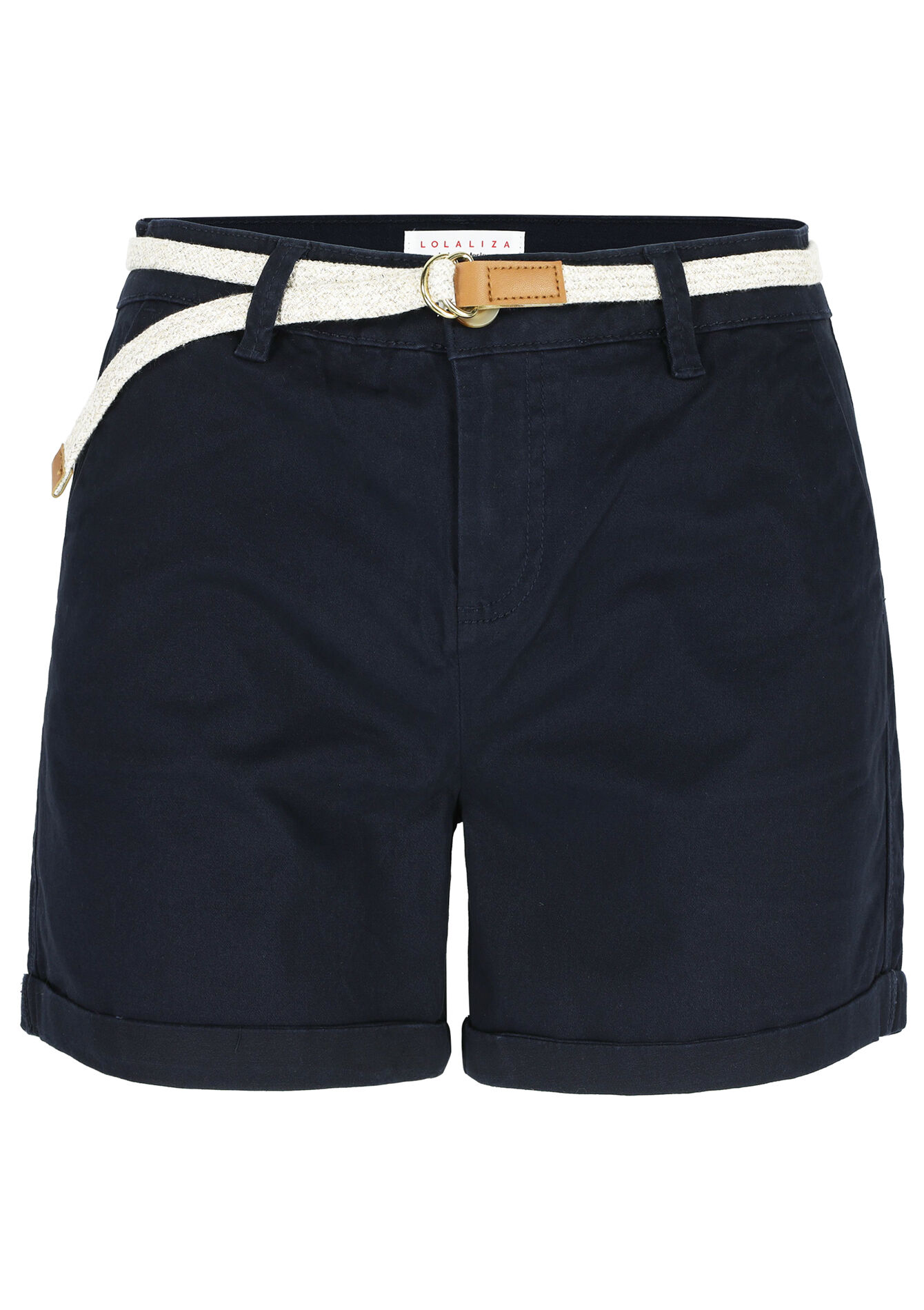 Chino short met riem, Chino short met riem - NAVY BASIC - 06100571_2723