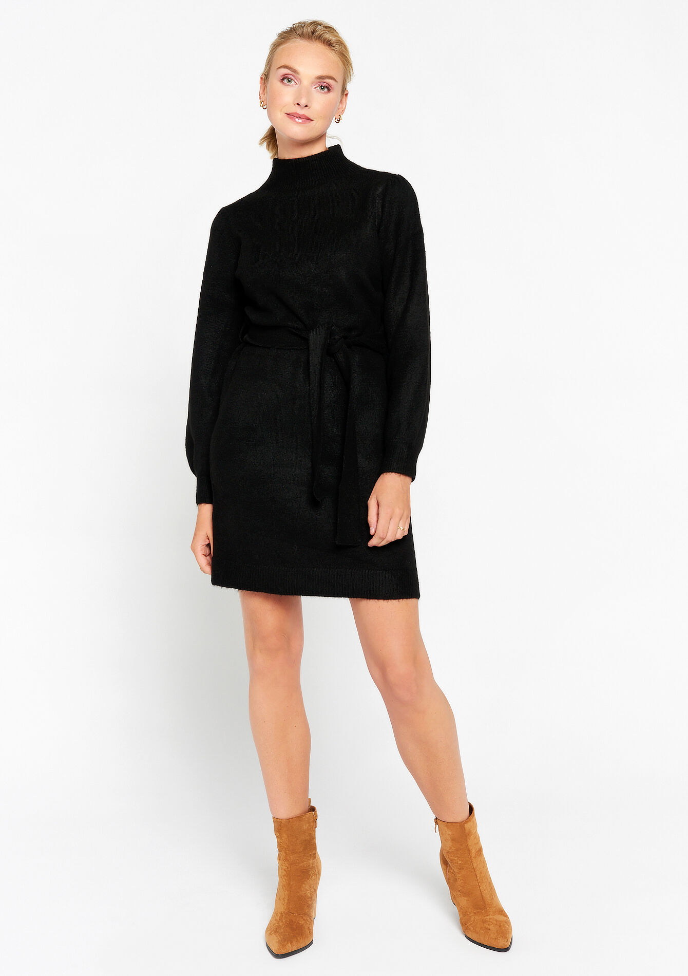 Trui-jurk met col - BLACK - 08601933_1119