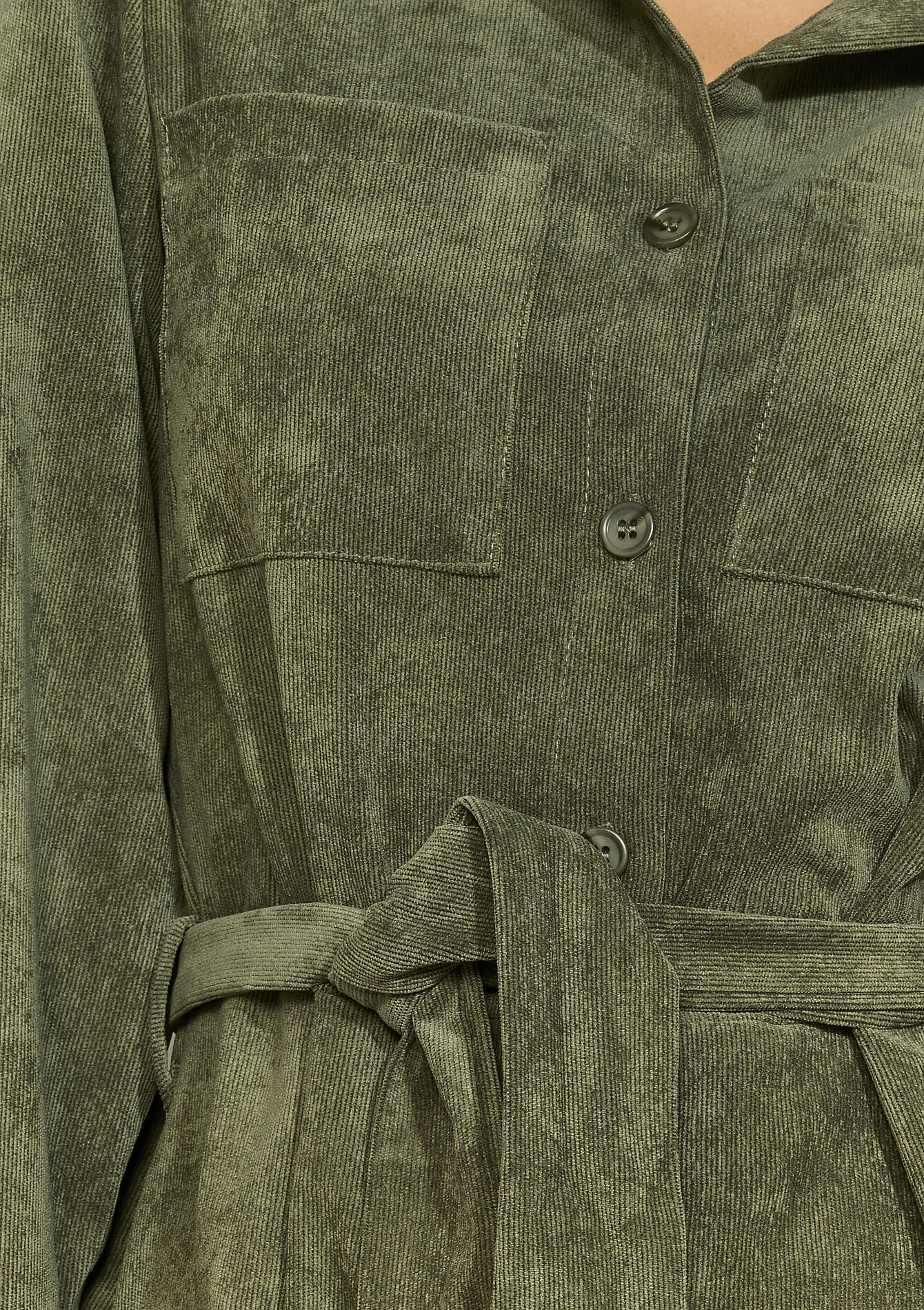 Midi overhemdjurk met ceintuur - KHAKI MED - 08104316_4327