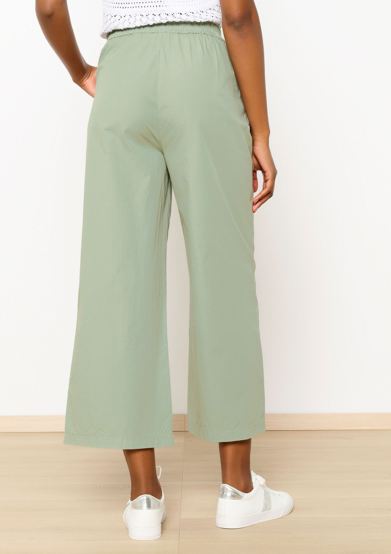 Wide poplin trousers, Wide poplin trousers - KHAKI MINT - 06600853_2542