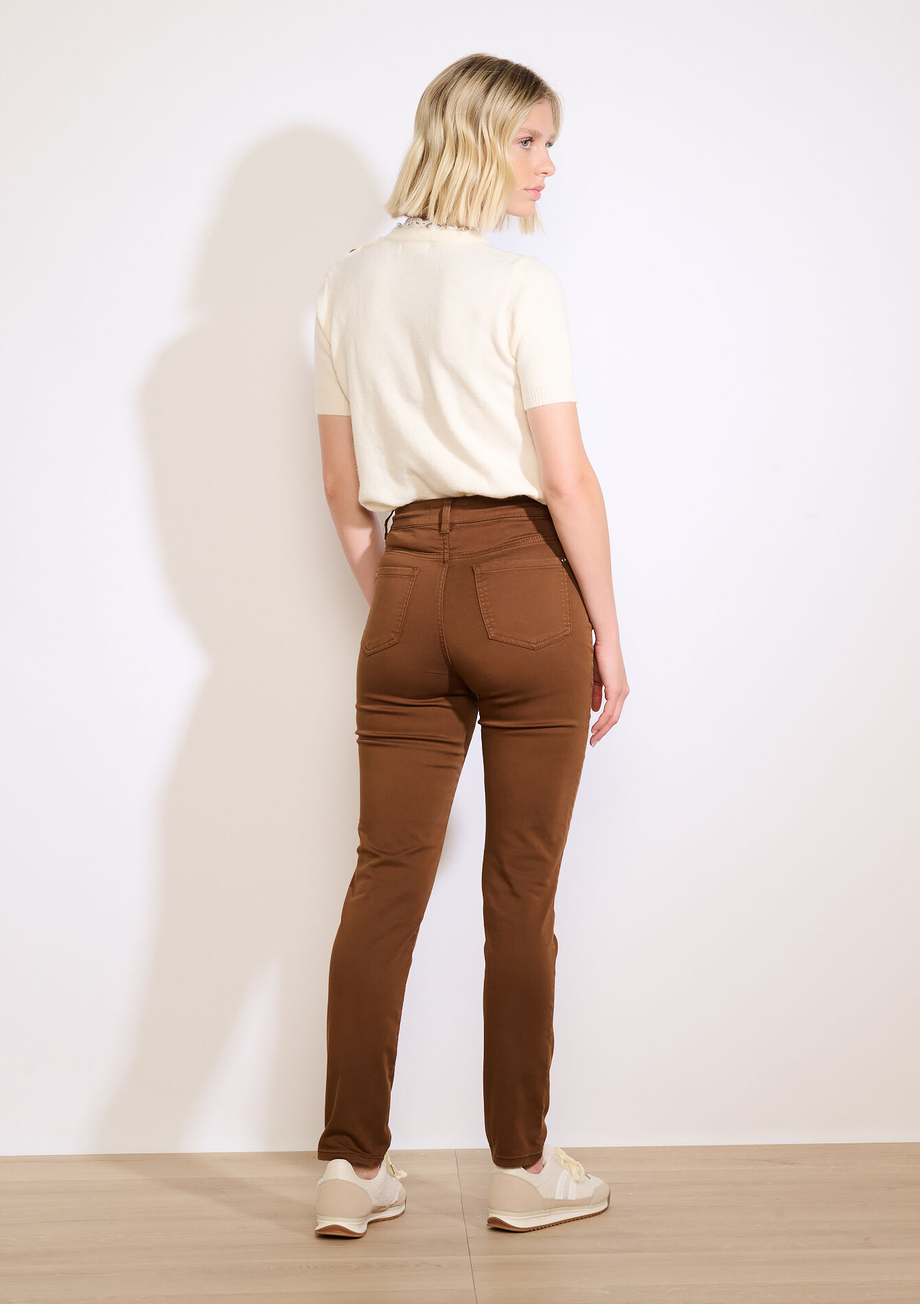 High waist slim trousers, High waist slim trousers - CAMEL CINNAMON - 06004578_3835