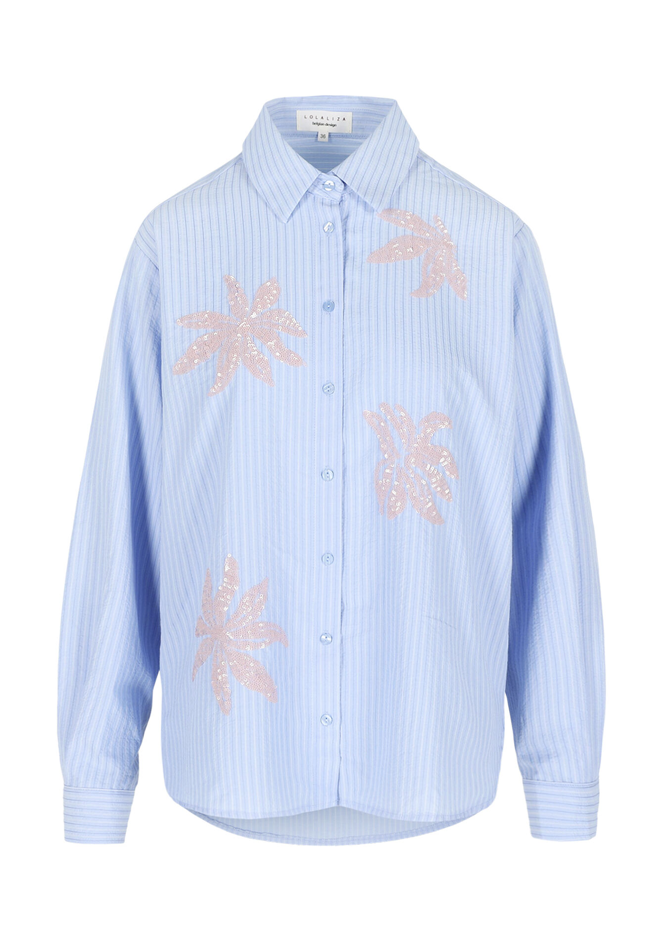 Shirt met pailletten - BLUE PASTEL - 05703036_3003