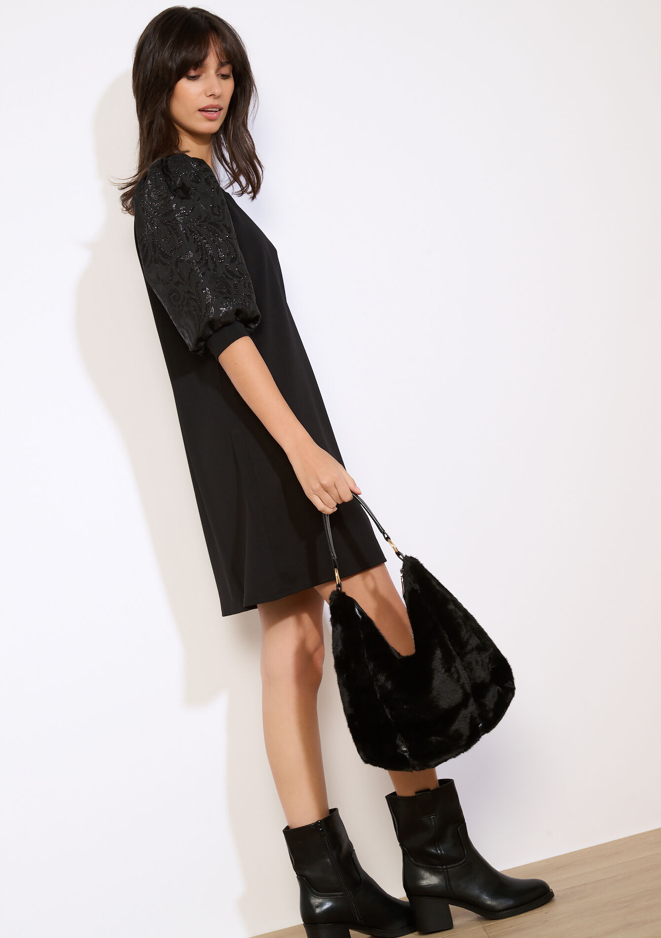 Shopper van imitatiebont, Shopper van imitatiebont - BLACK - 14001928_1119