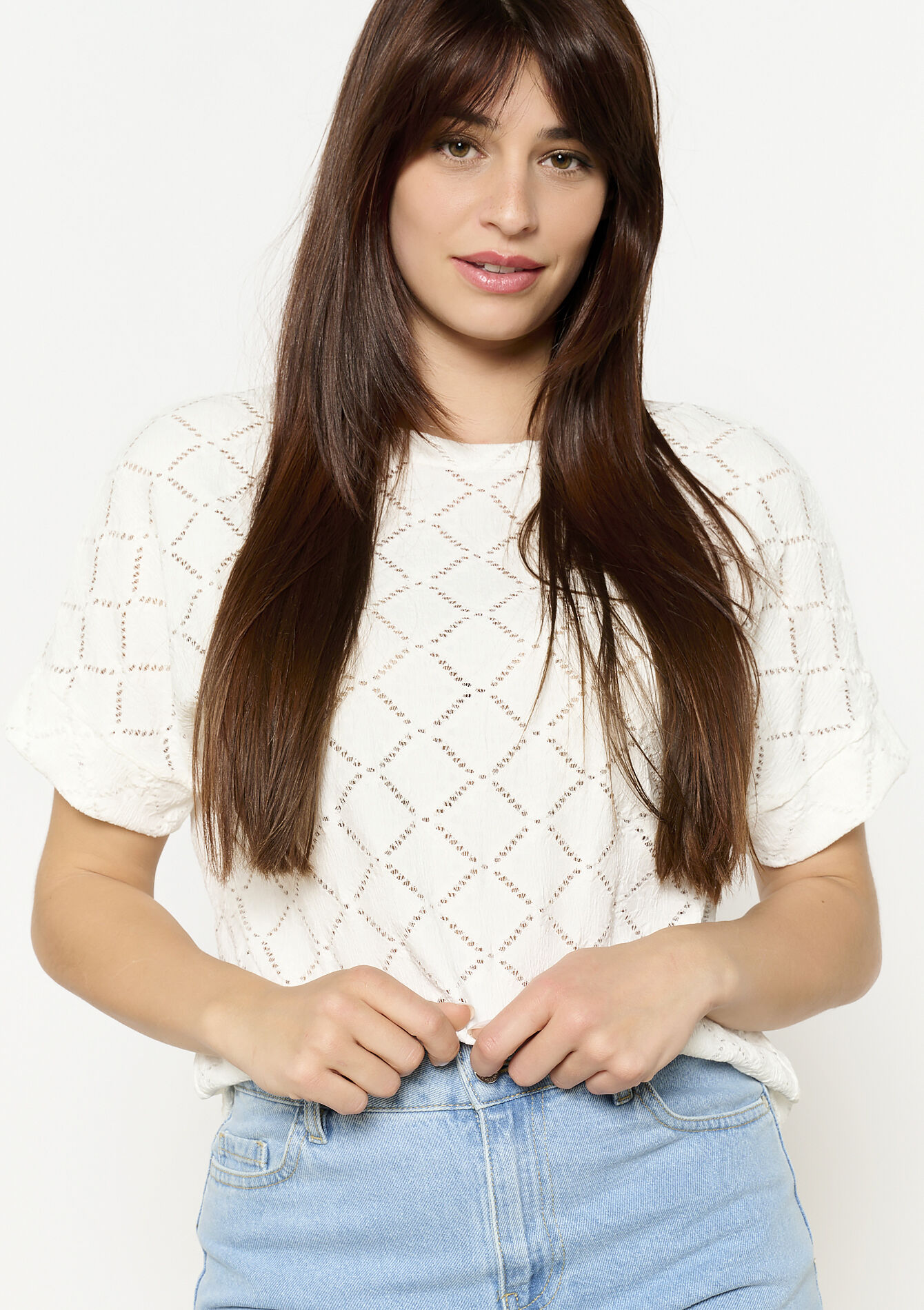 T-shirt ajouré graphique - OFFWHITE - 02301794