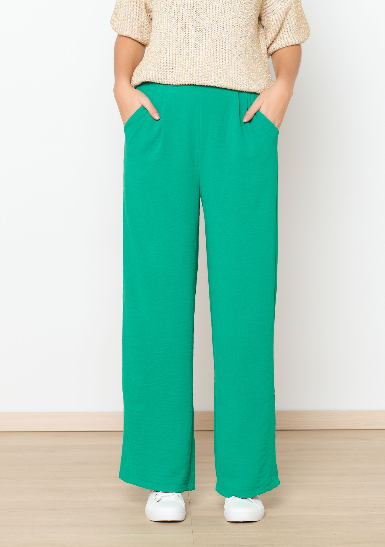 Wijde pantalon - EMERALD GREEN - 06600821_414