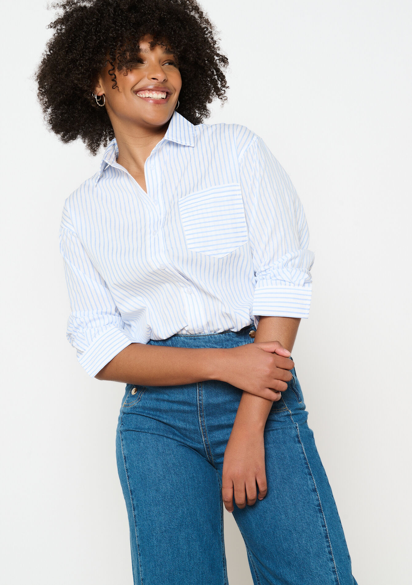 Gestreept hemd, Gestreept hemd - OFFWHITE - 05702720_1001