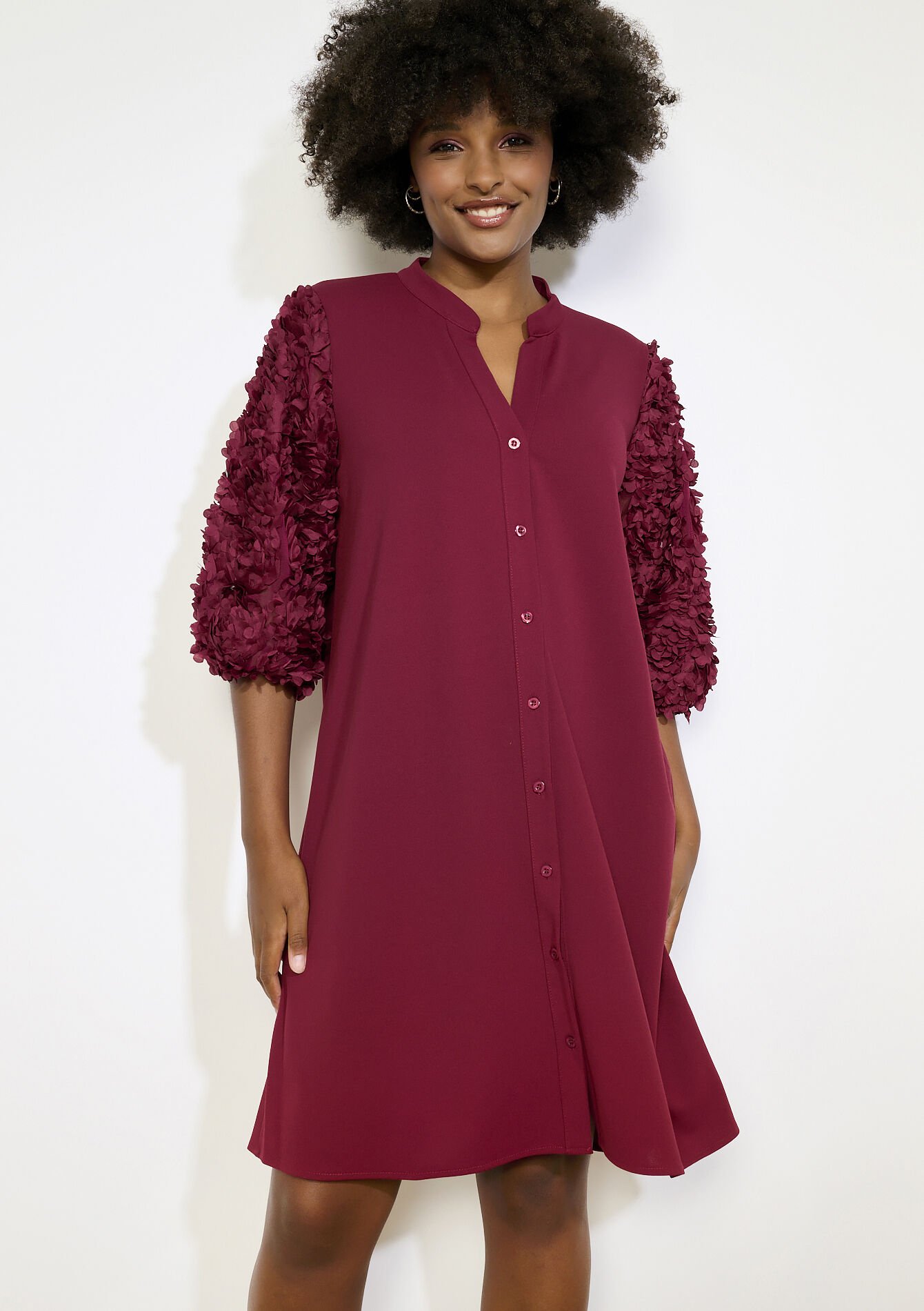 Robe manches texturées, Robe manches texturées, , back