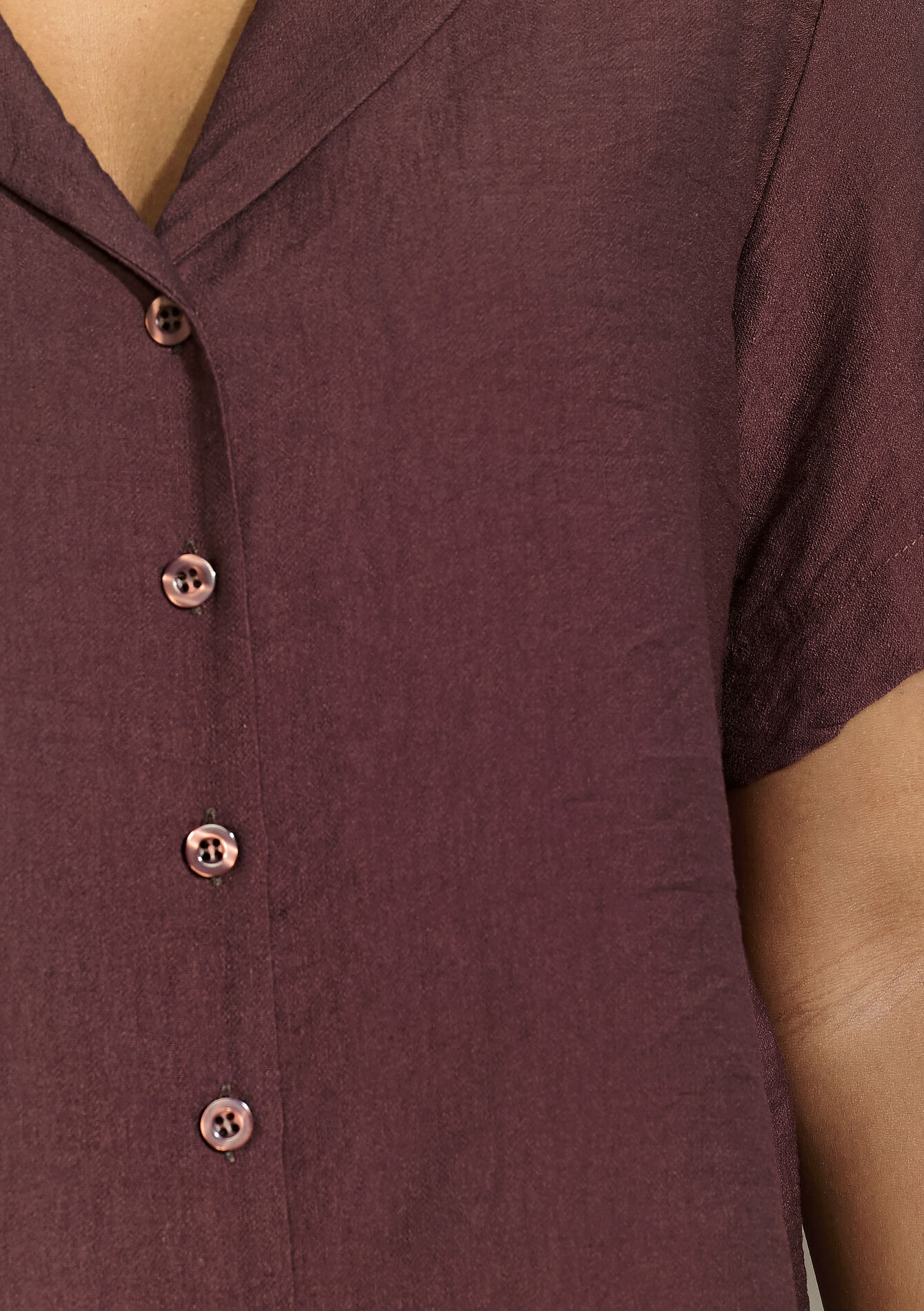 Chemise courte fluide, Chemise courte fluide - BROWN DARK CHOCOLATE - 05702927_3720